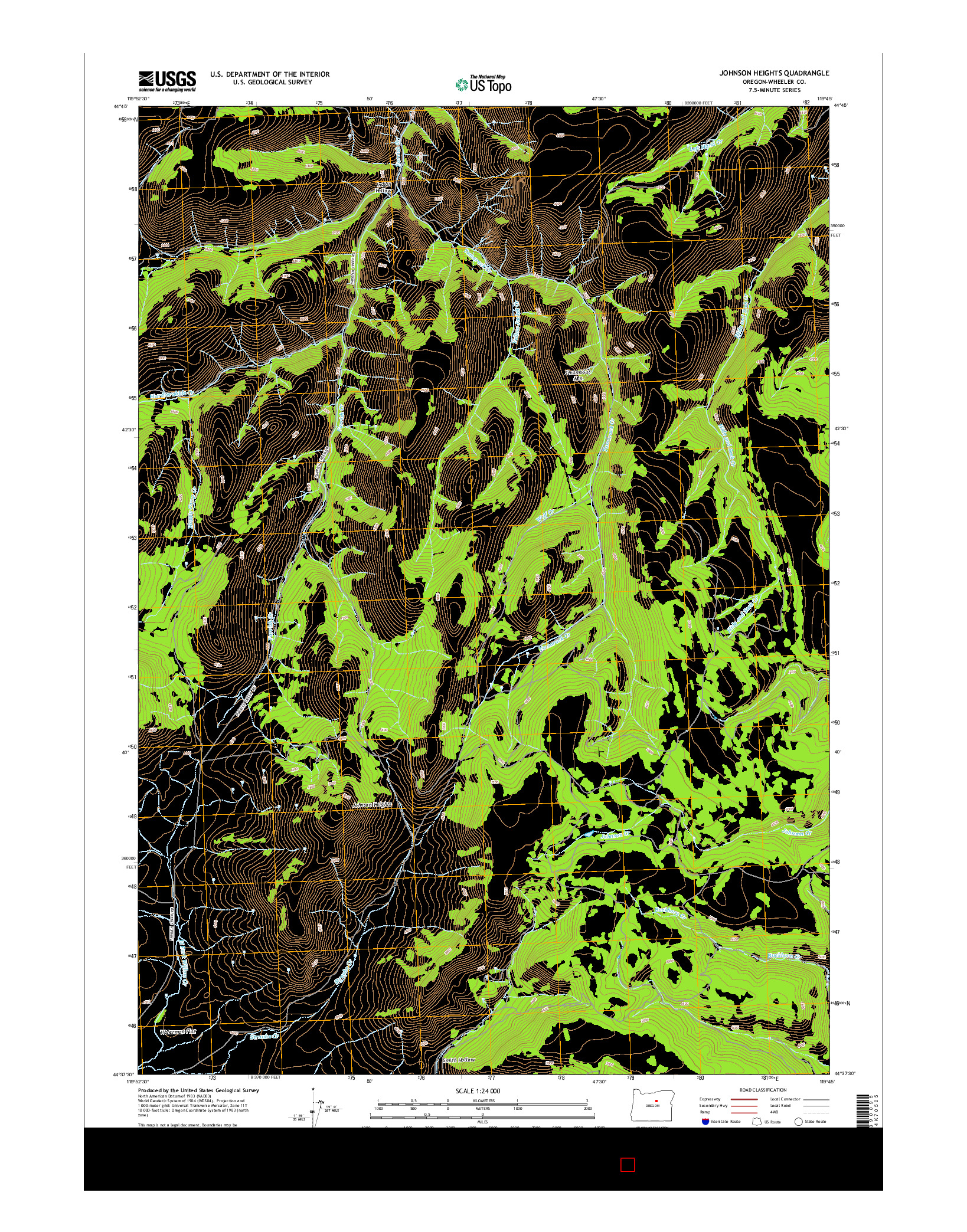 USGS US TOPO 7.5-MINUTE MAP FOR JOHNSON HEIGHTS, OR 2014