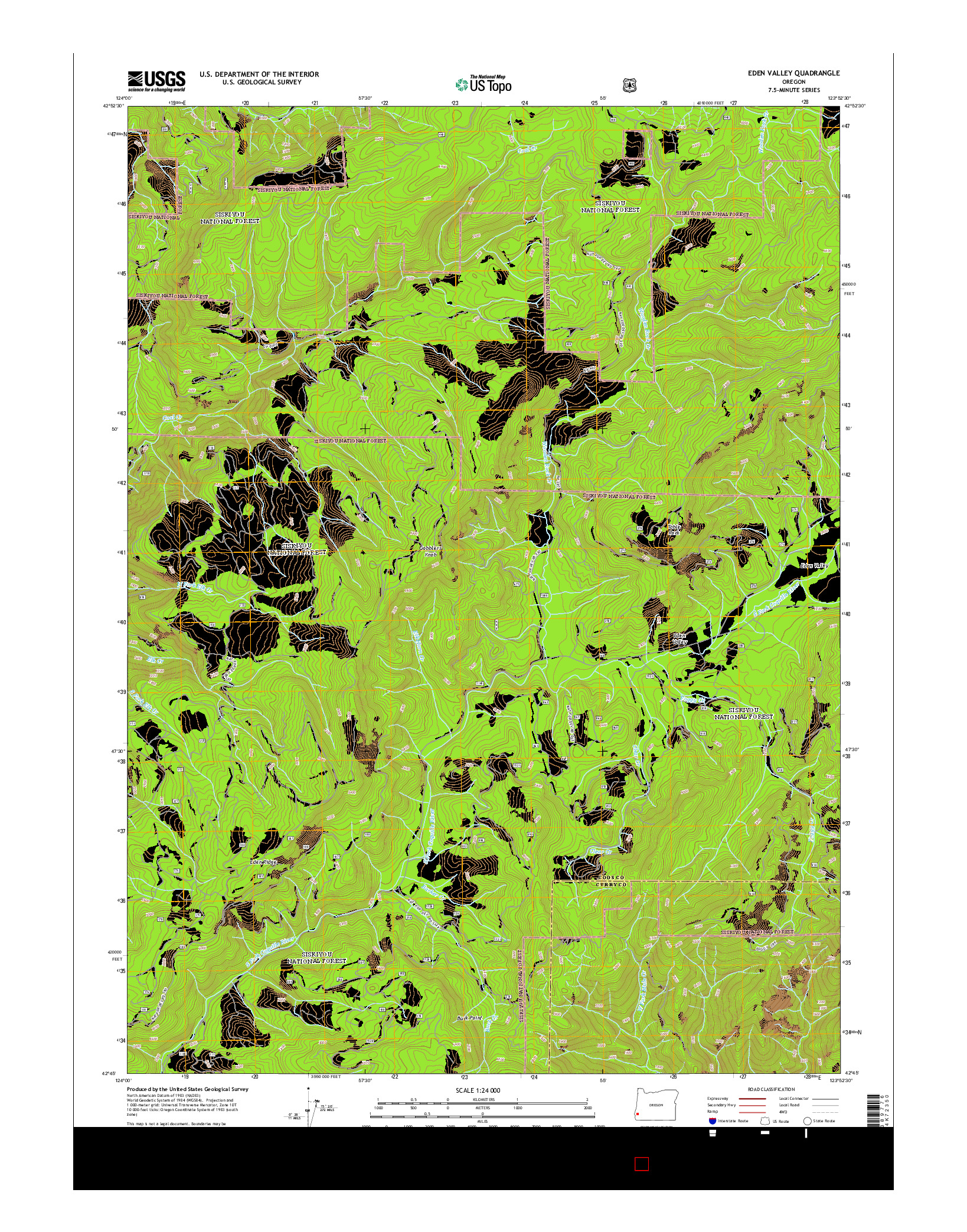 USGS US TOPO 7.5-MINUTE MAP FOR EDEN VALLEY, OR 2014