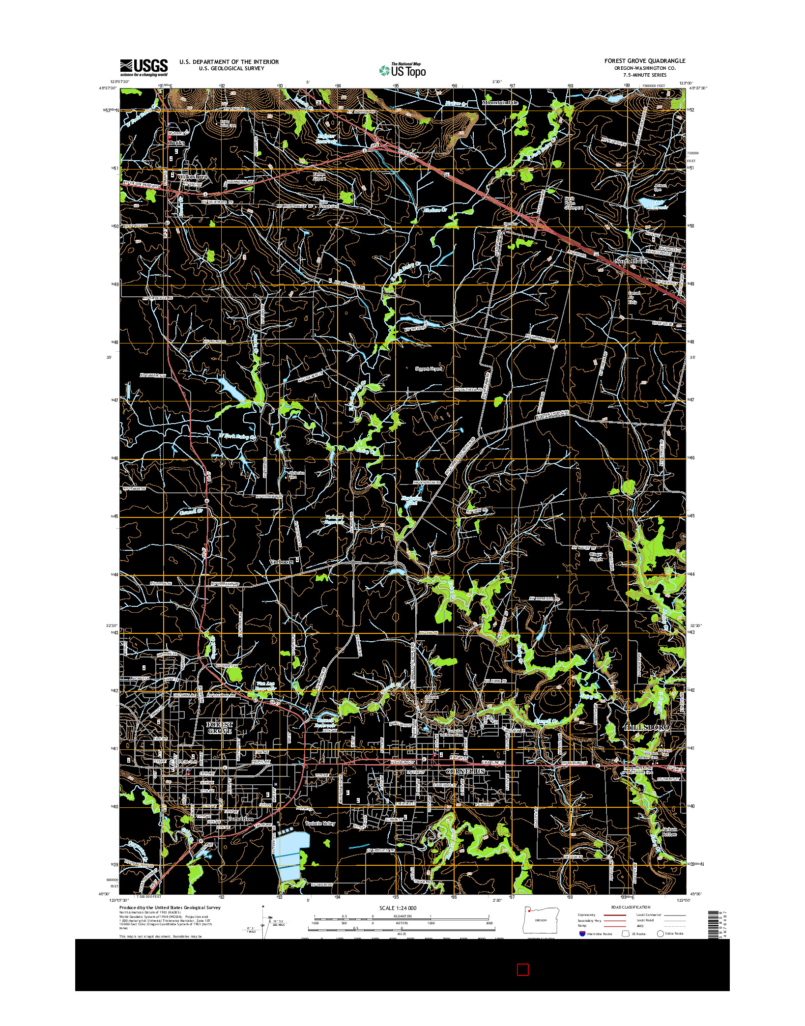USGS US TOPO 7.5-MINUTE MAP FOR FOREST GROVE, OR 2014