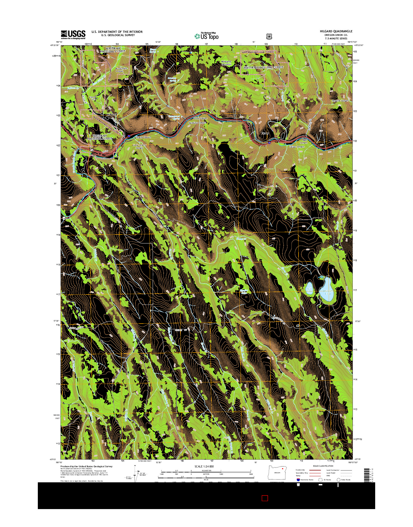 USGS US TOPO 7.5-MINUTE MAP FOR HILGARD, OR 2014