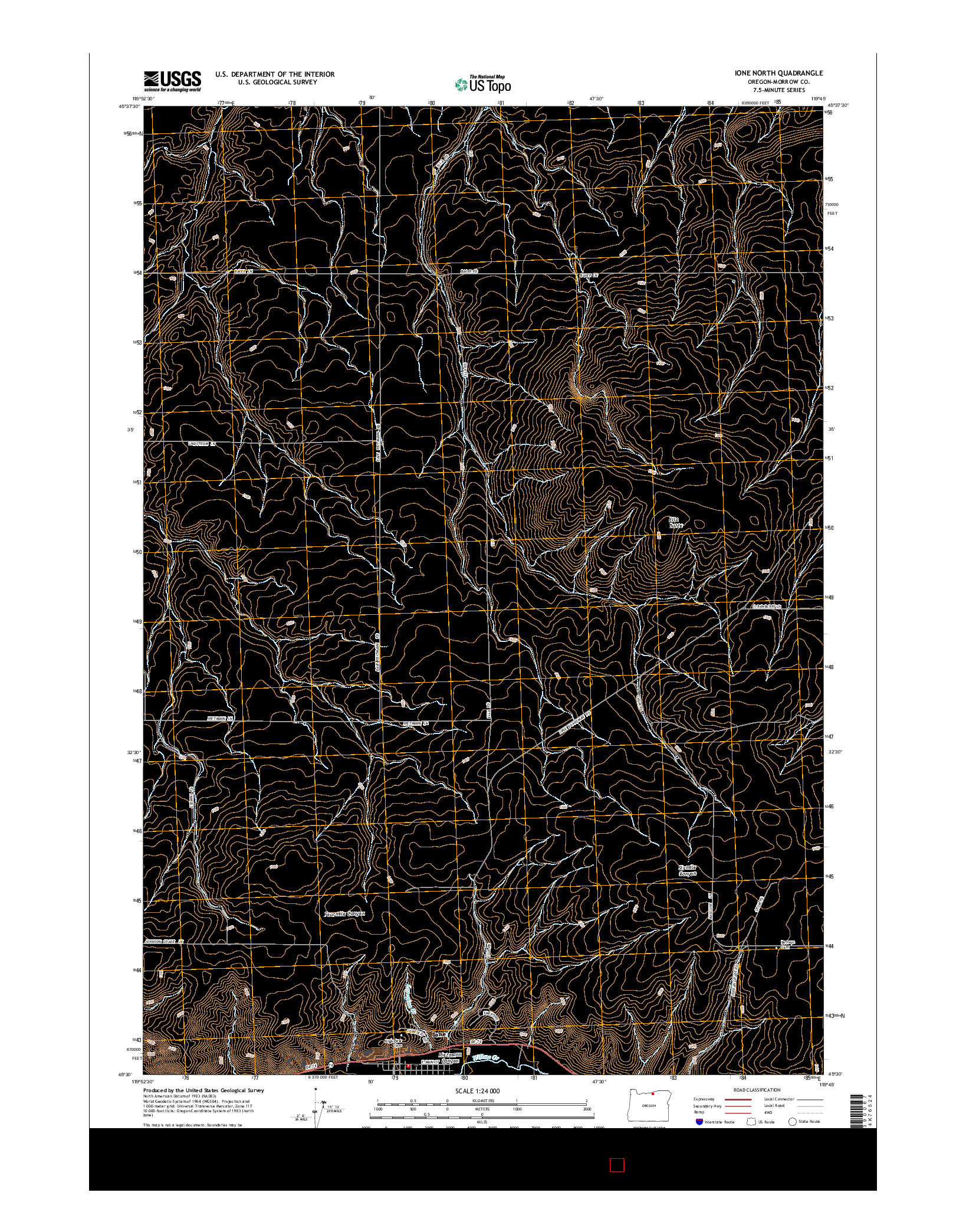 USGS US TOPO 7.5-MINUTE MAP FOR IONE NORTH, OR 2014