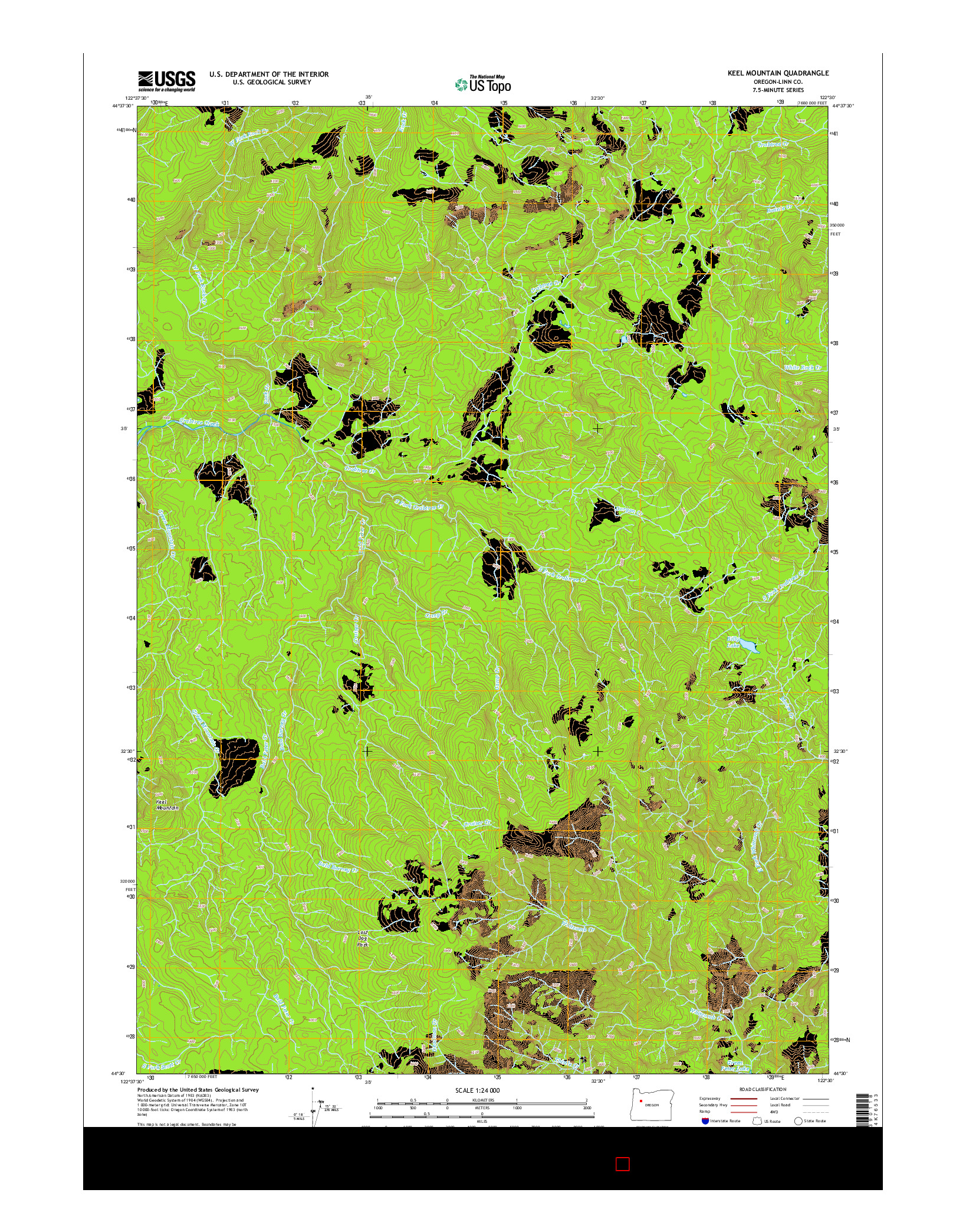 USGS US TOPO 7.5-MINUTE MAP FOR KEEL MOUNTAIN, OR 2014