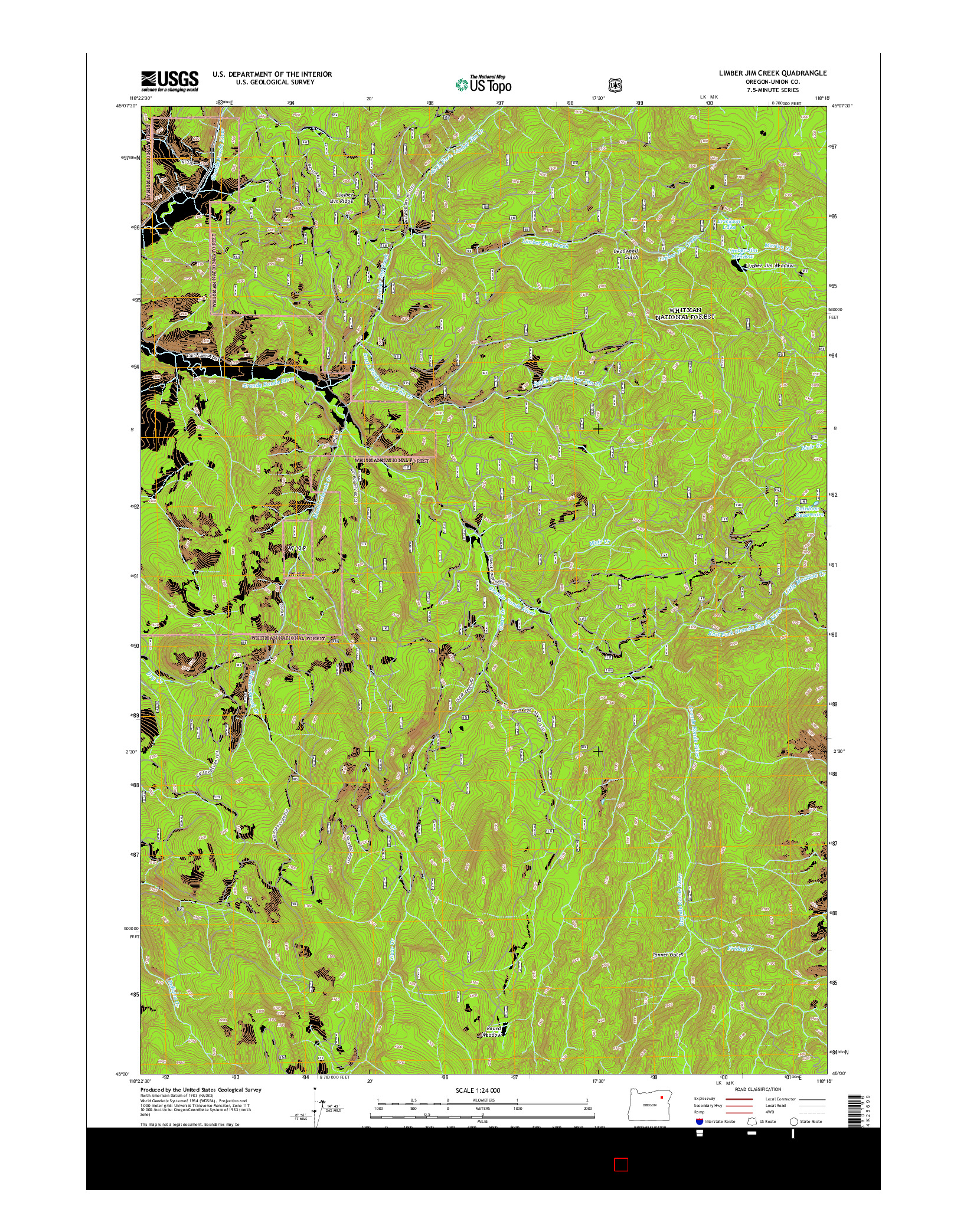 USGS US TOPO 7.5-MINUTE MAP FOR LIMBER JIM CREEK, OR 2014