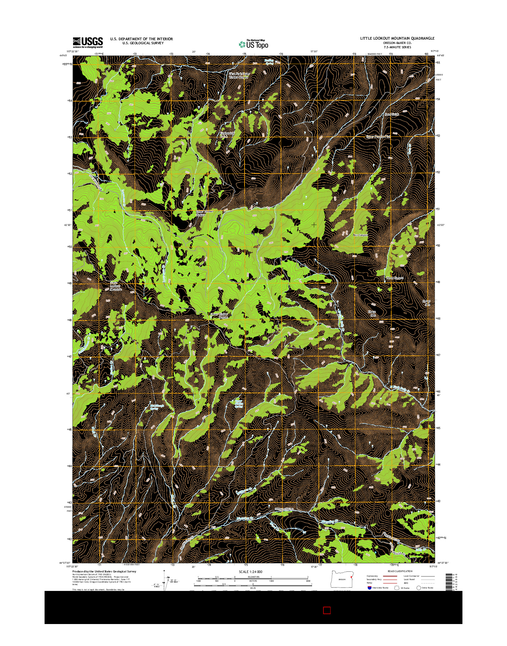 USGS US TOPO 7.5-MINUTE MAP FOR LITTLE LOOKOUT MOUNTAIN, OR 2014