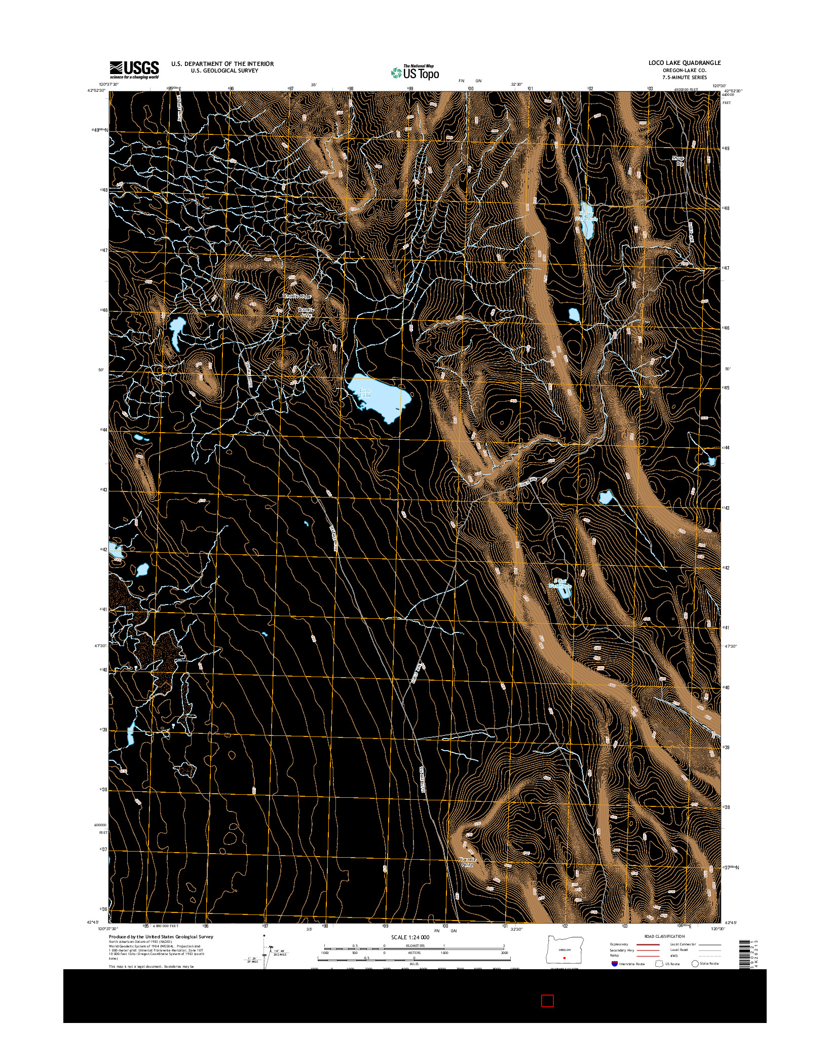USGS US TOPO 7.5-MINUTE MAP FOR LOCO LAKE, OR 2014