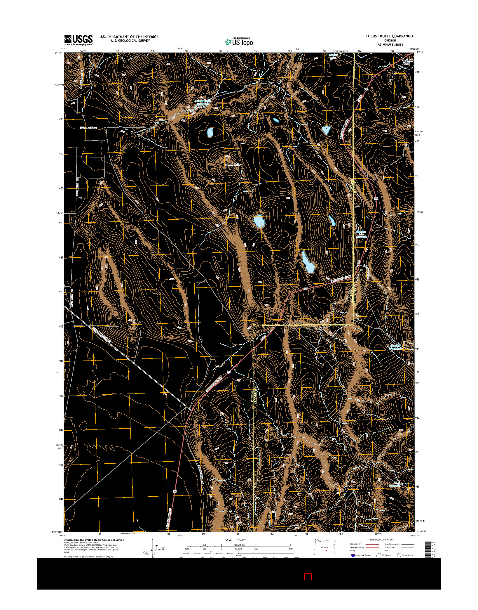 USGS US TOPO 7.5-MINUTE MAP FOR LOCUST BUTTE, OR 2014