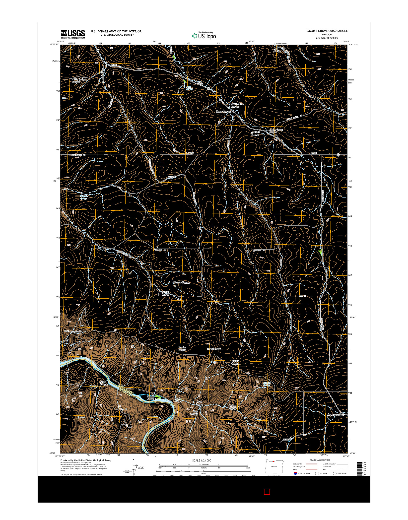 USGS US TOPO 7.5-MINUTE MAP FOR LOCUST GROVE, OR 2014