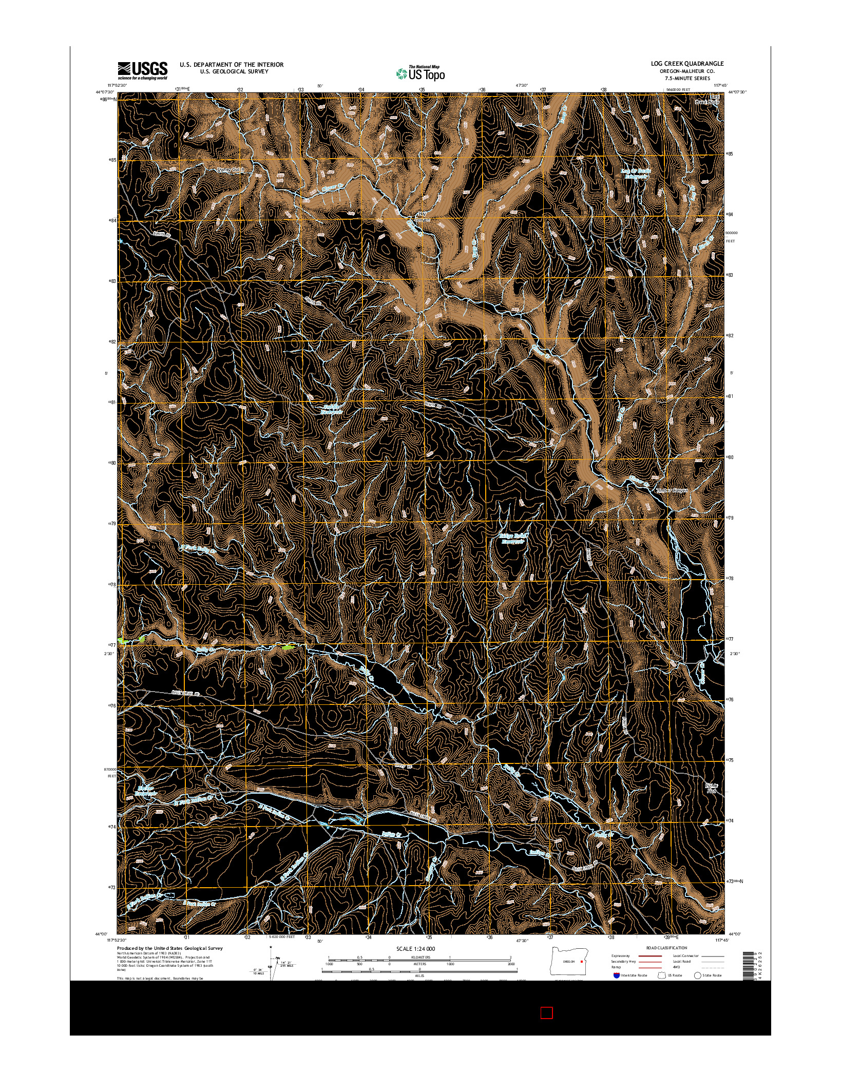 USGS US TOPO 7.5-MINUTE MAP FOR LOG CREEK, OR 2014