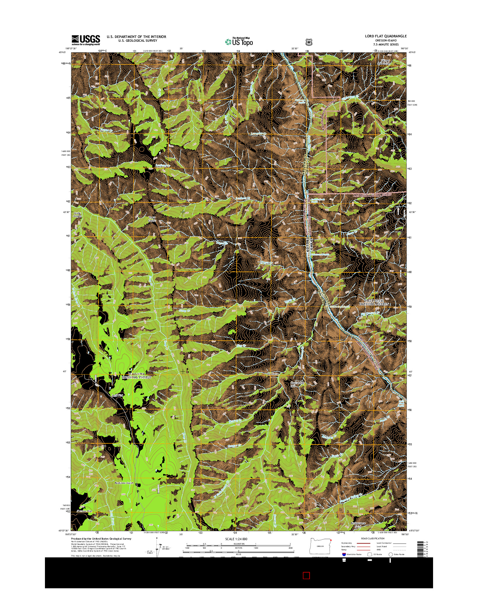 USGS US TOPO 7.5-MINUTE MAP FOR LORD FLAT, OR-ID 2014