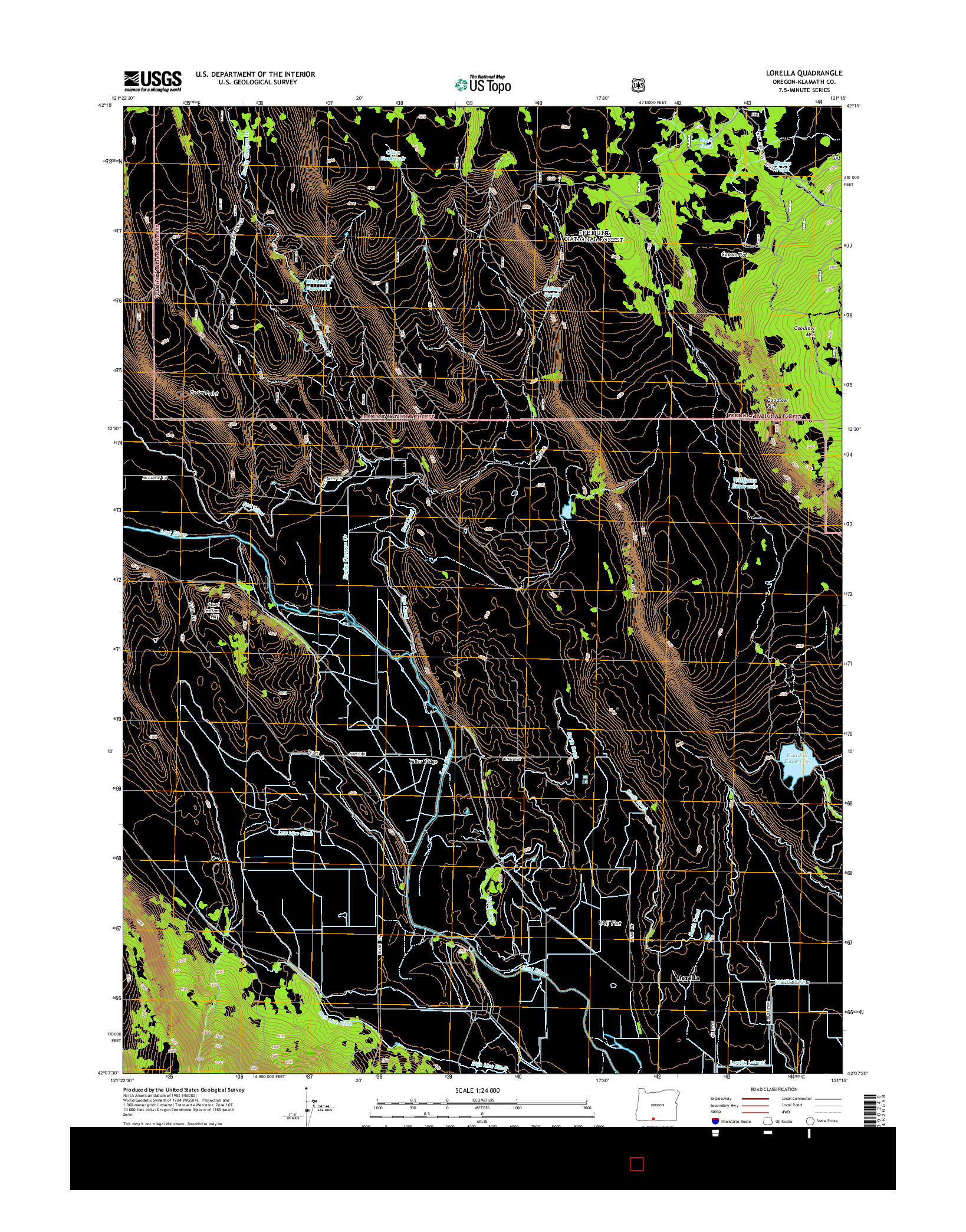 USGS US TOPO 7.5-MINUTE MAP FOR LORELLA, OR 2014