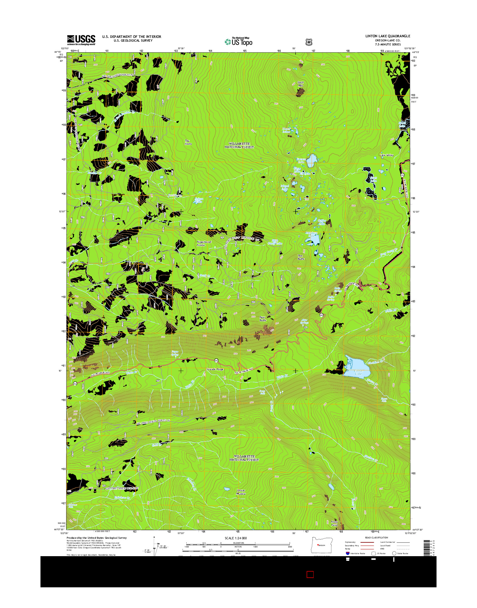 USGS US TOPO 7.5-MINUTE MAP FOR LINTON LAKE, OR 2014