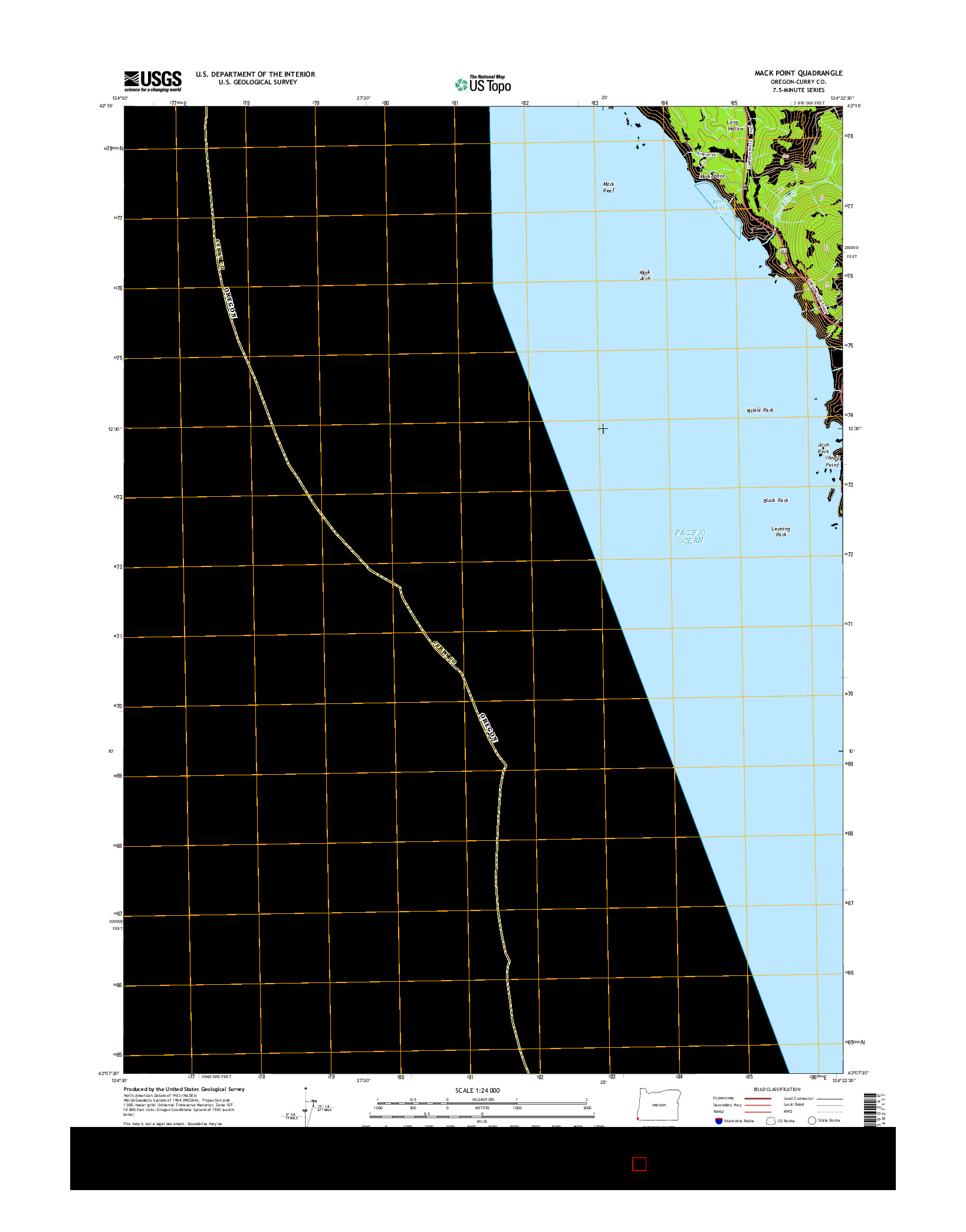 USGS US TOPO 7.5-MINUTE MAP FOR MACK POINT, OR 2014