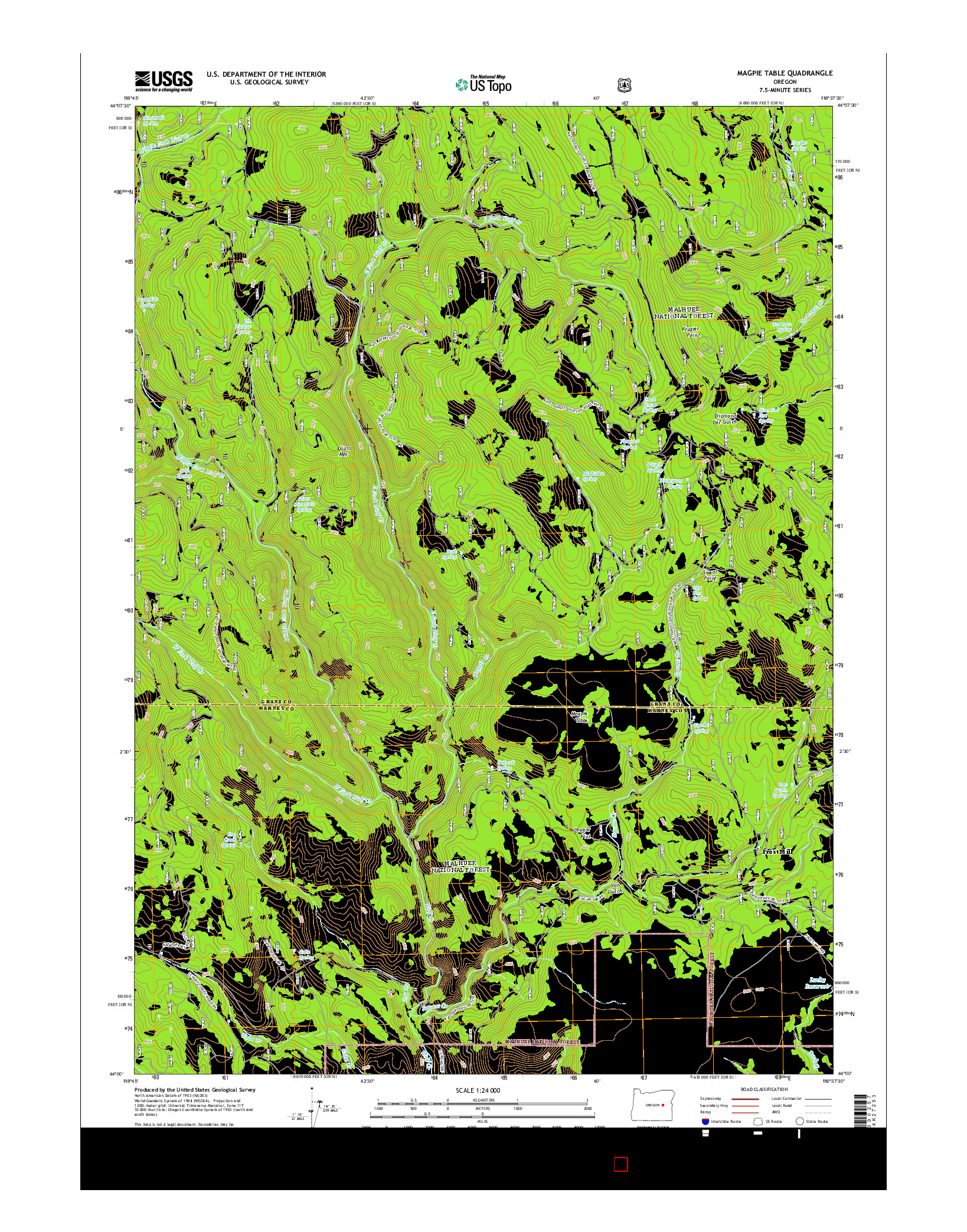 USGS US TOPO 7.5-MINUTE MAP FOR MAGPIE TABLE, OR 2014