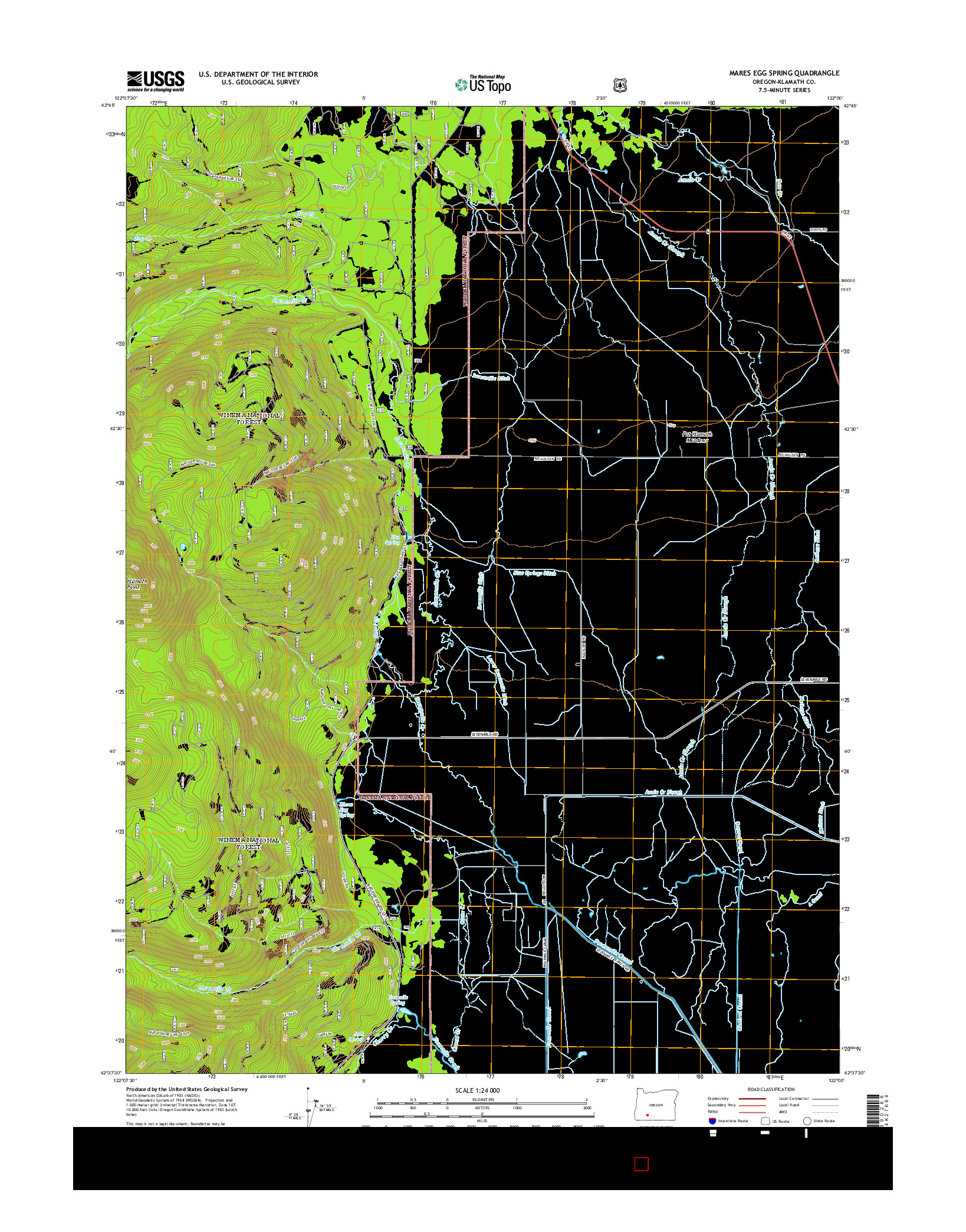 USGS US TOPO 7.5-MINUTE MAP FOR MARES EGG SPRING, OR 2014