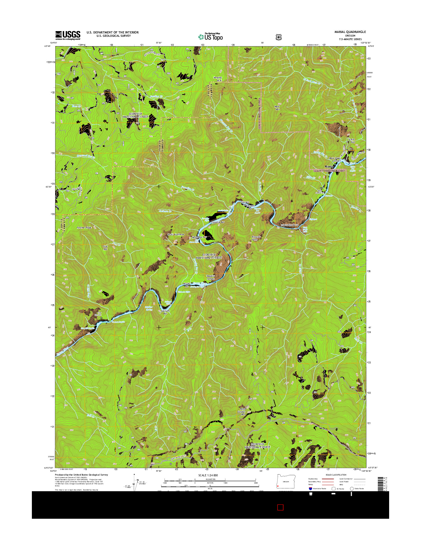 USGS US TOPO 7.5-MINUTE MAP FOR MARIAL, OR 2014
