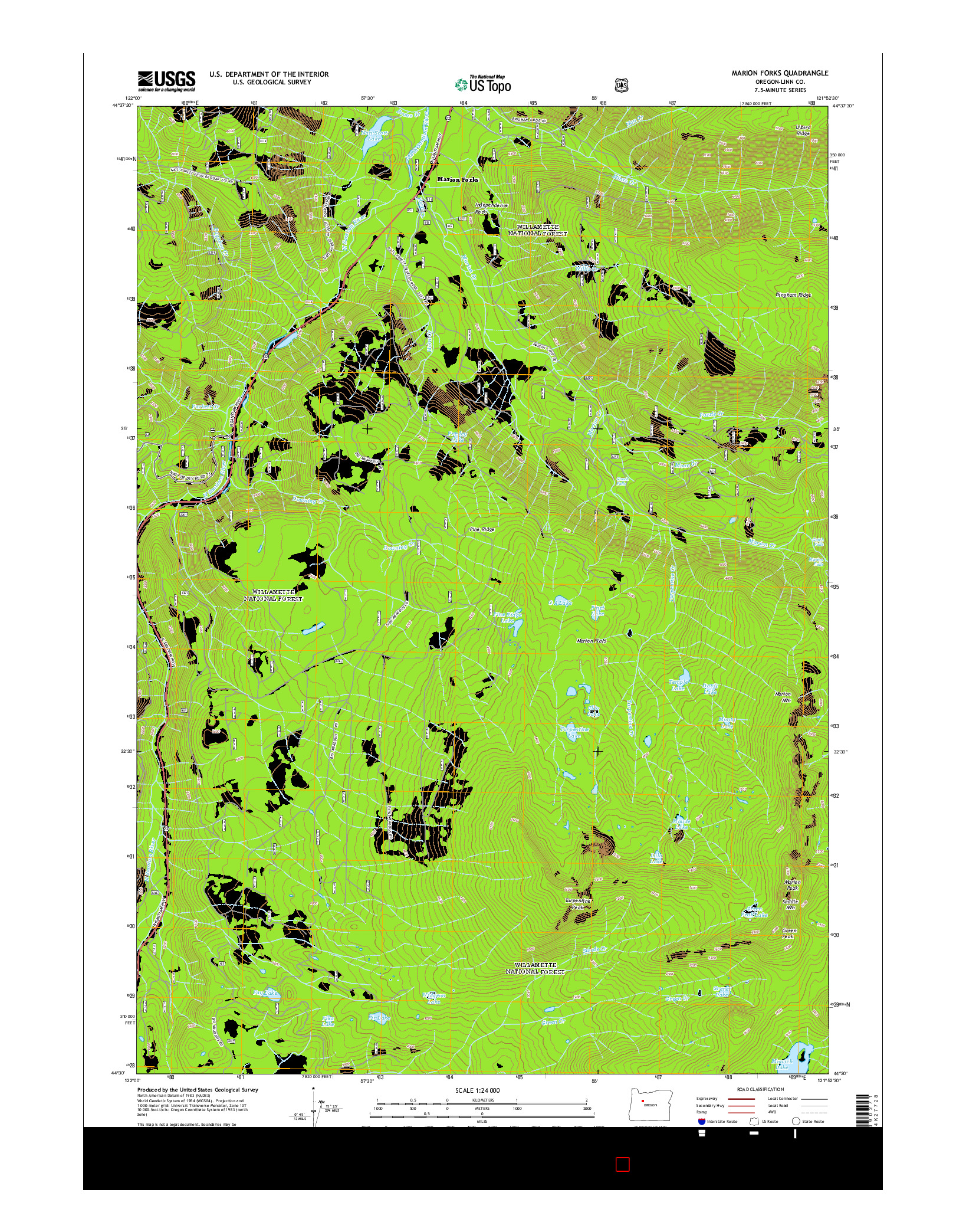 USGS US TOPO 7.5-MINUTE MAP FOR MARION FORKS, OR 2014