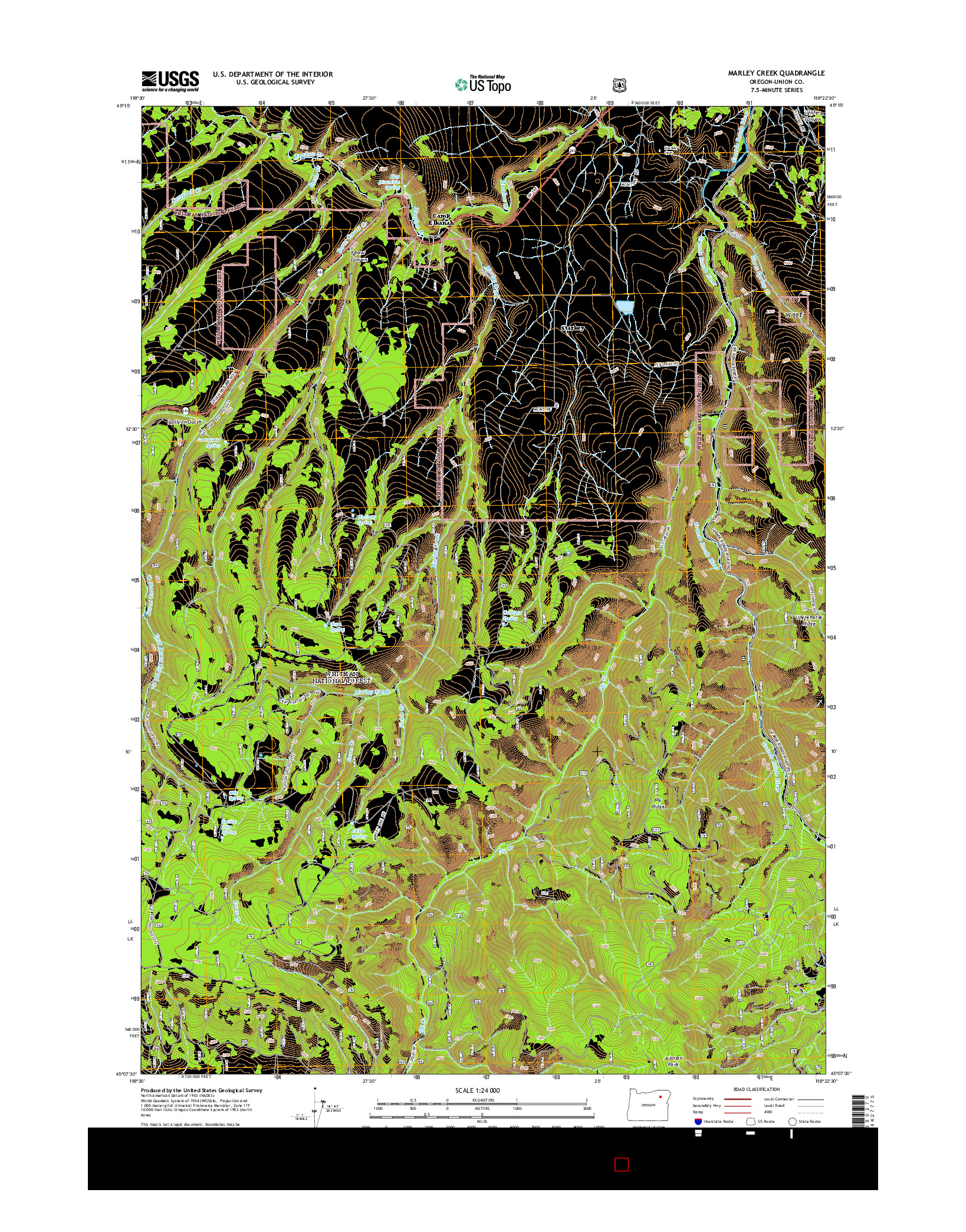 USGS US TOPO 7.5-MINUTE MAP FOR MARLEY CREEK, OR 2014