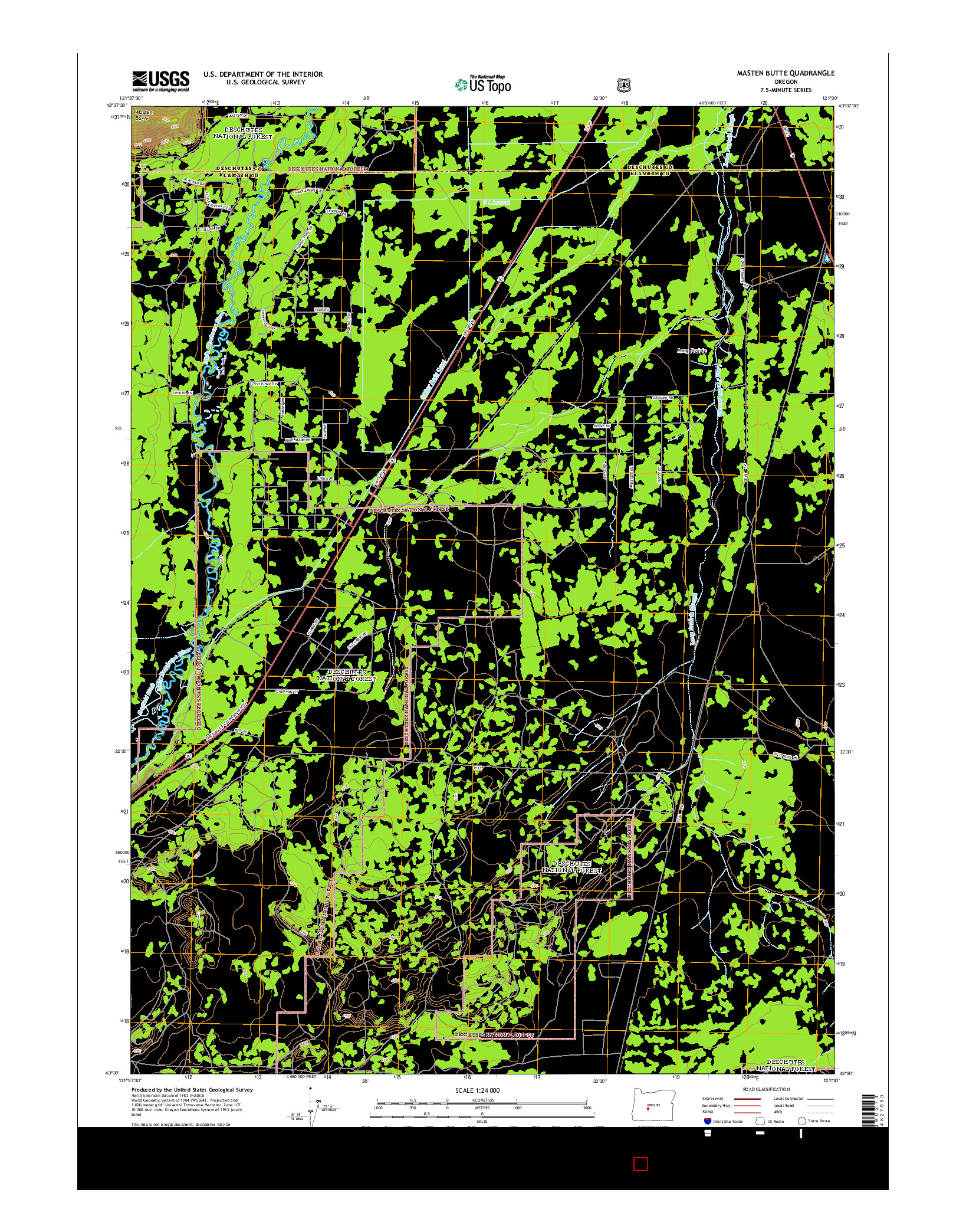 USGS US TOPO 7.5-MINUTE MAP FOR MASTEN BUTTE, OR 2014