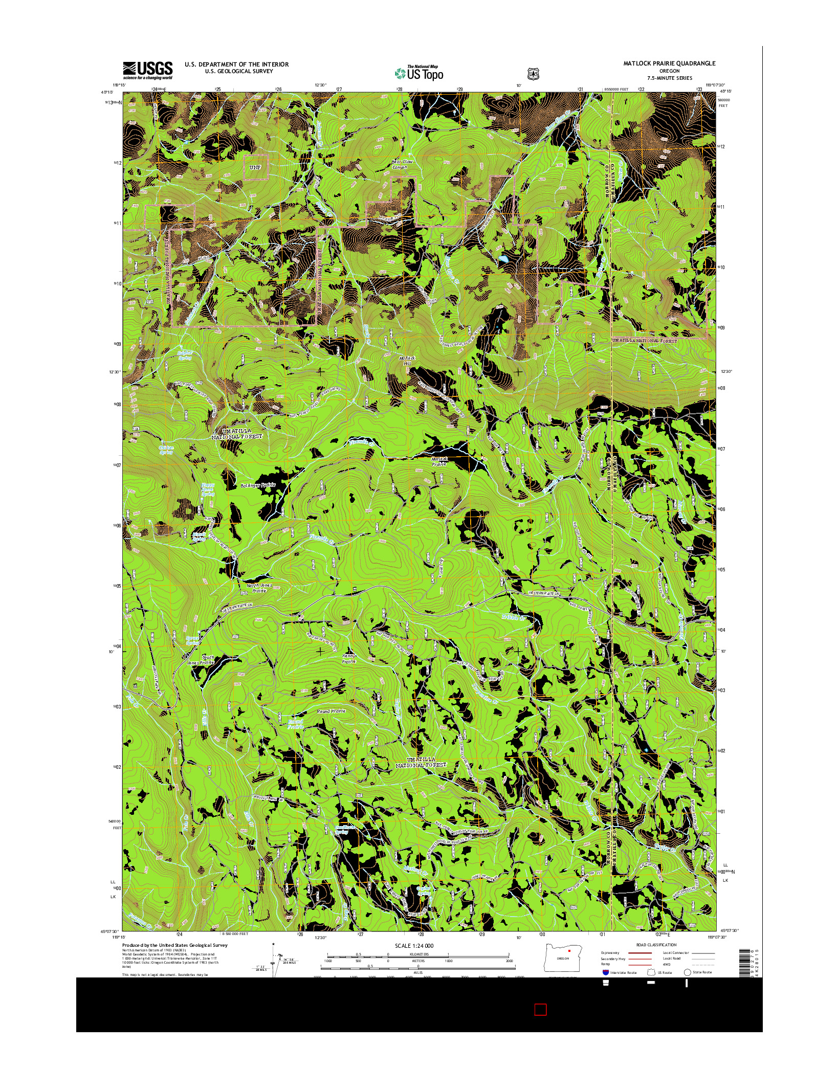 USGS US TOPO 7.5-MINUTE MAP FOR MATLOCK PRAIRIE, OR 2014