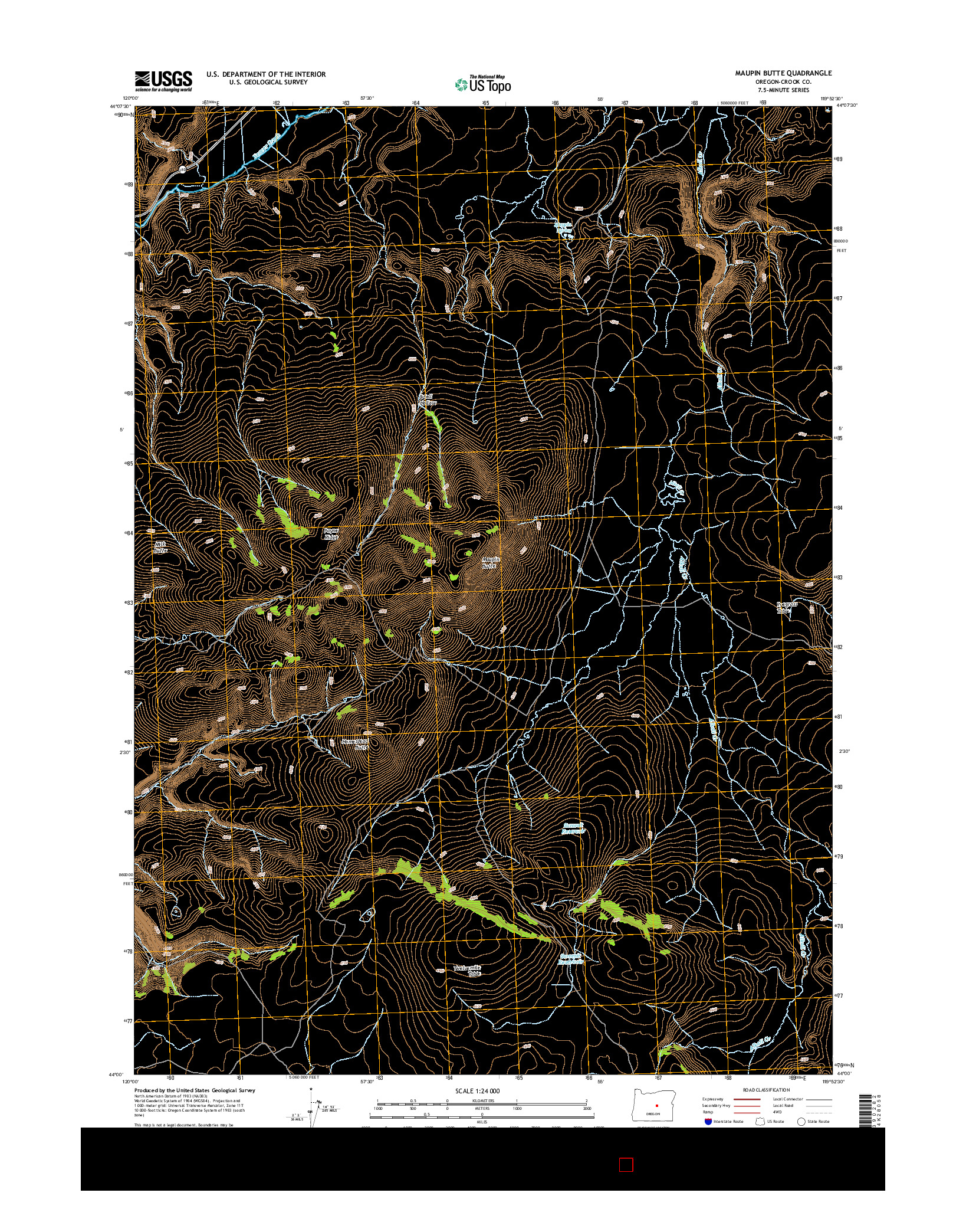 USGS US TOPO 7.5-MINUTE MAP FOR MAUPIN BUTTE, OR 2014