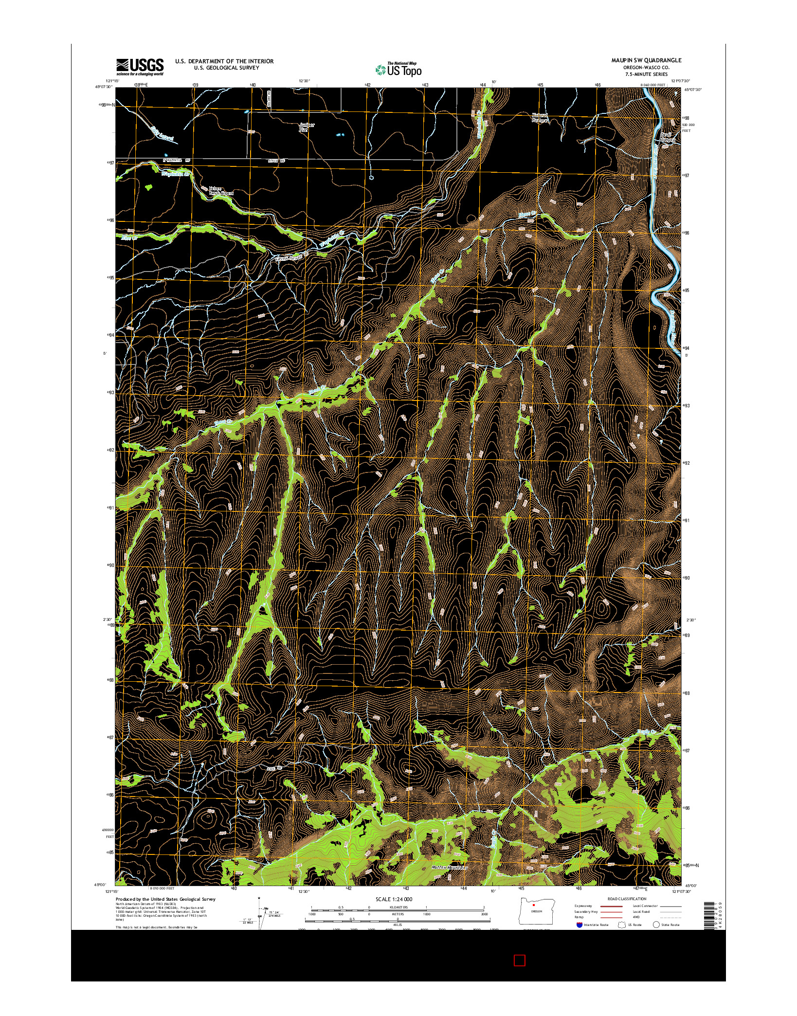 USGS US TOPO 7.5-MINUTE MAP FOR MAUPIN SW, OR 2014