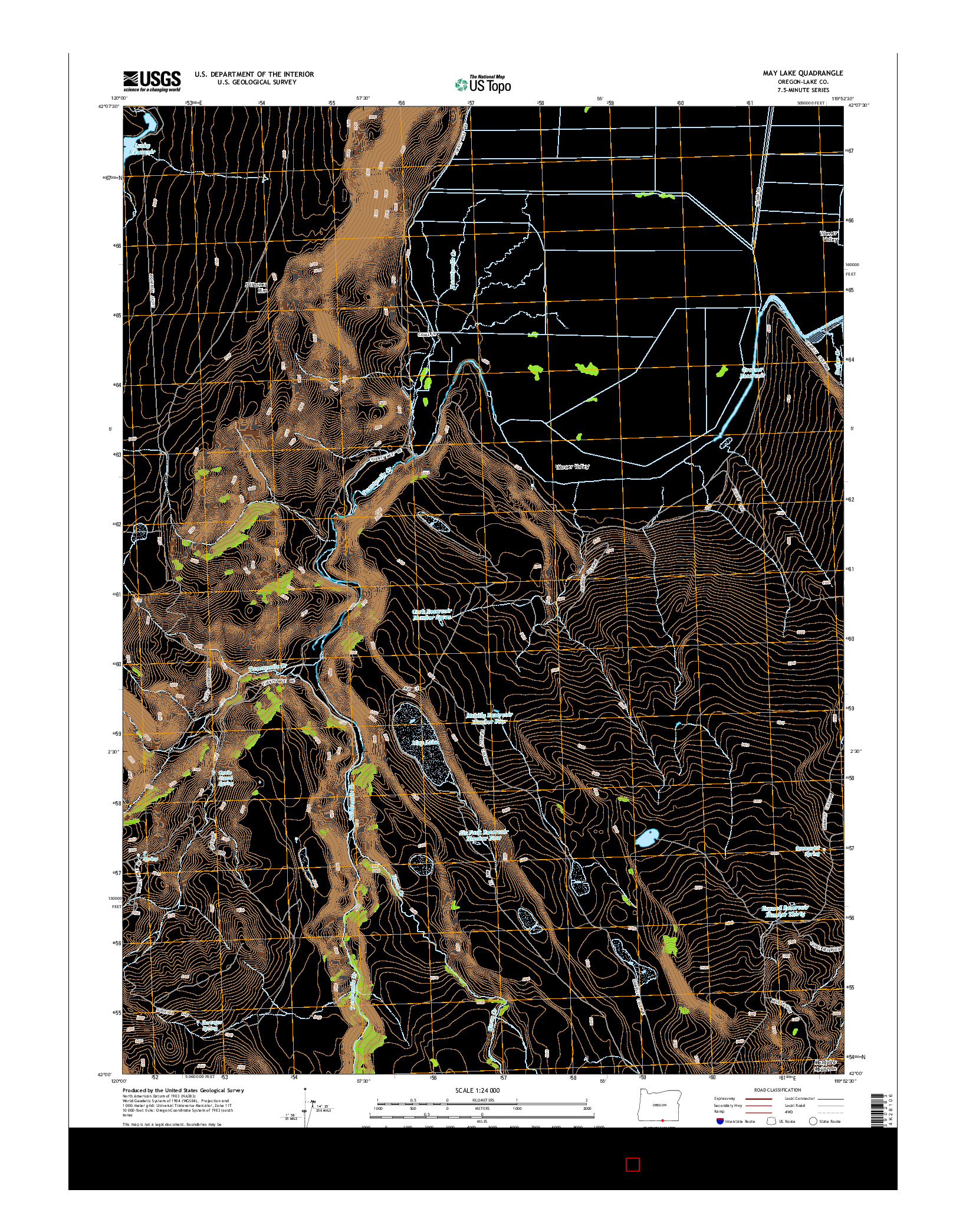 USGS US TOPO 7.5-MINUTE MAP FOR MAY LAKE, OR 2014