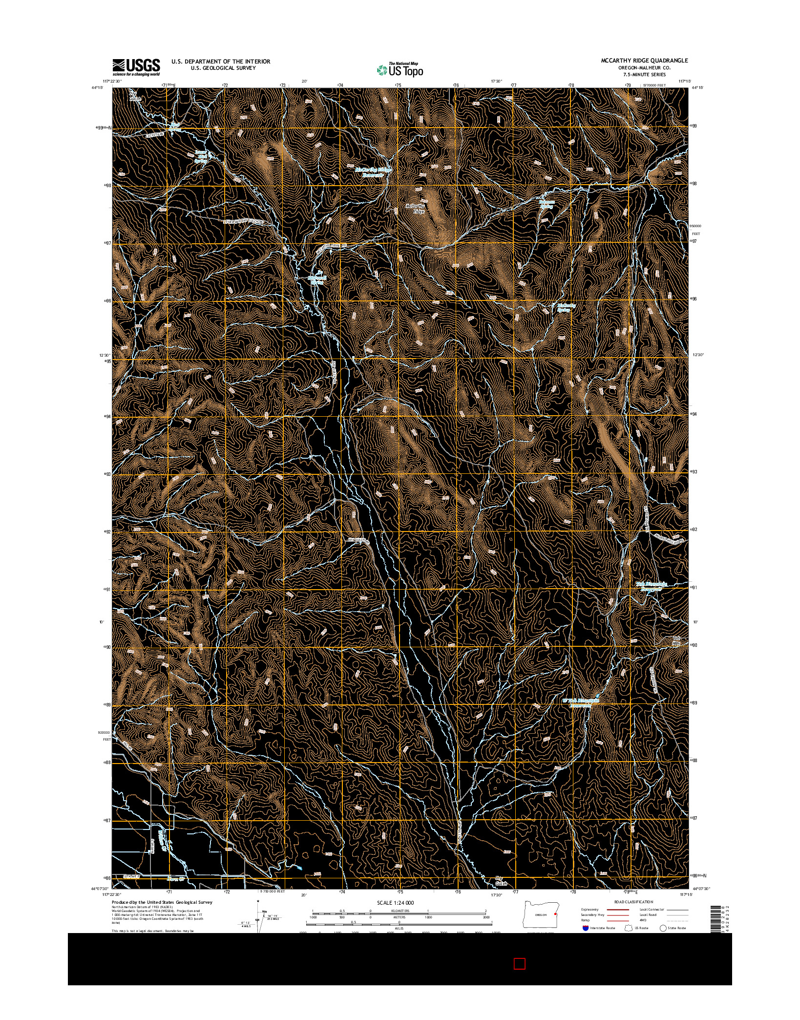 USGS US TOPO 7.5-MINUTE MAP FOR MCCARTHY RIDGE, OR 2014
