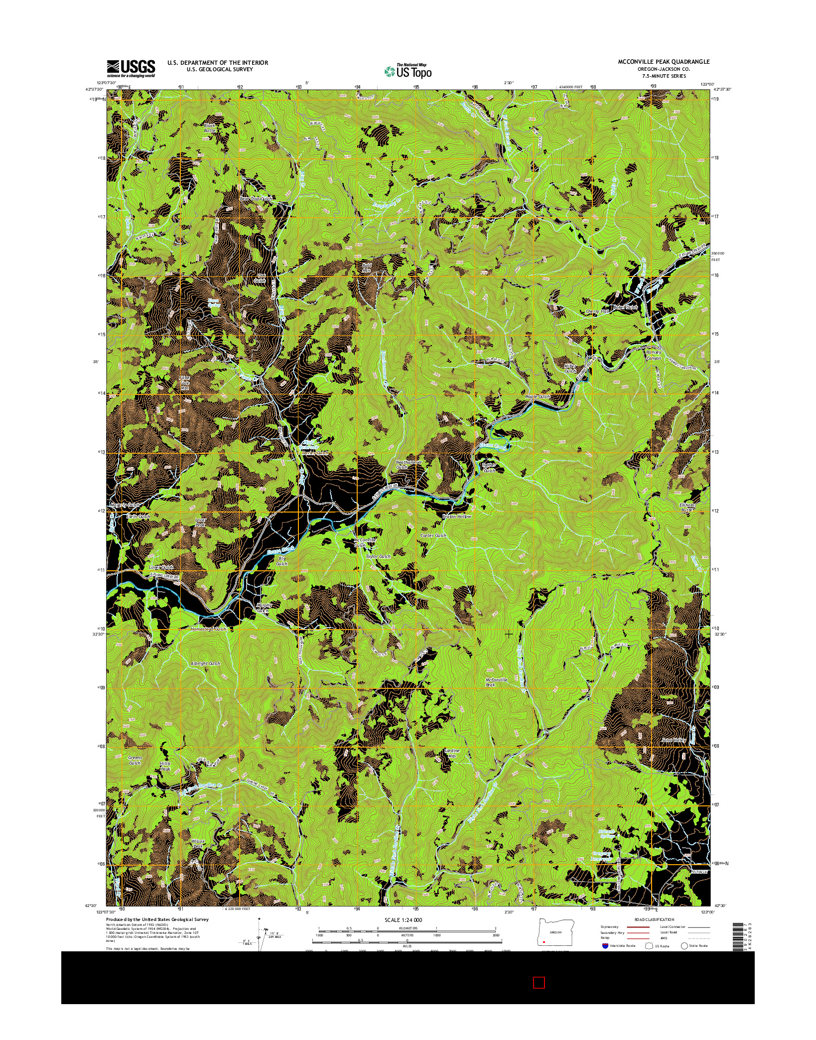 USGS US TOPO 7.5-MINUTE MAP FOR MCCONVILLE PEAK, OR 2014