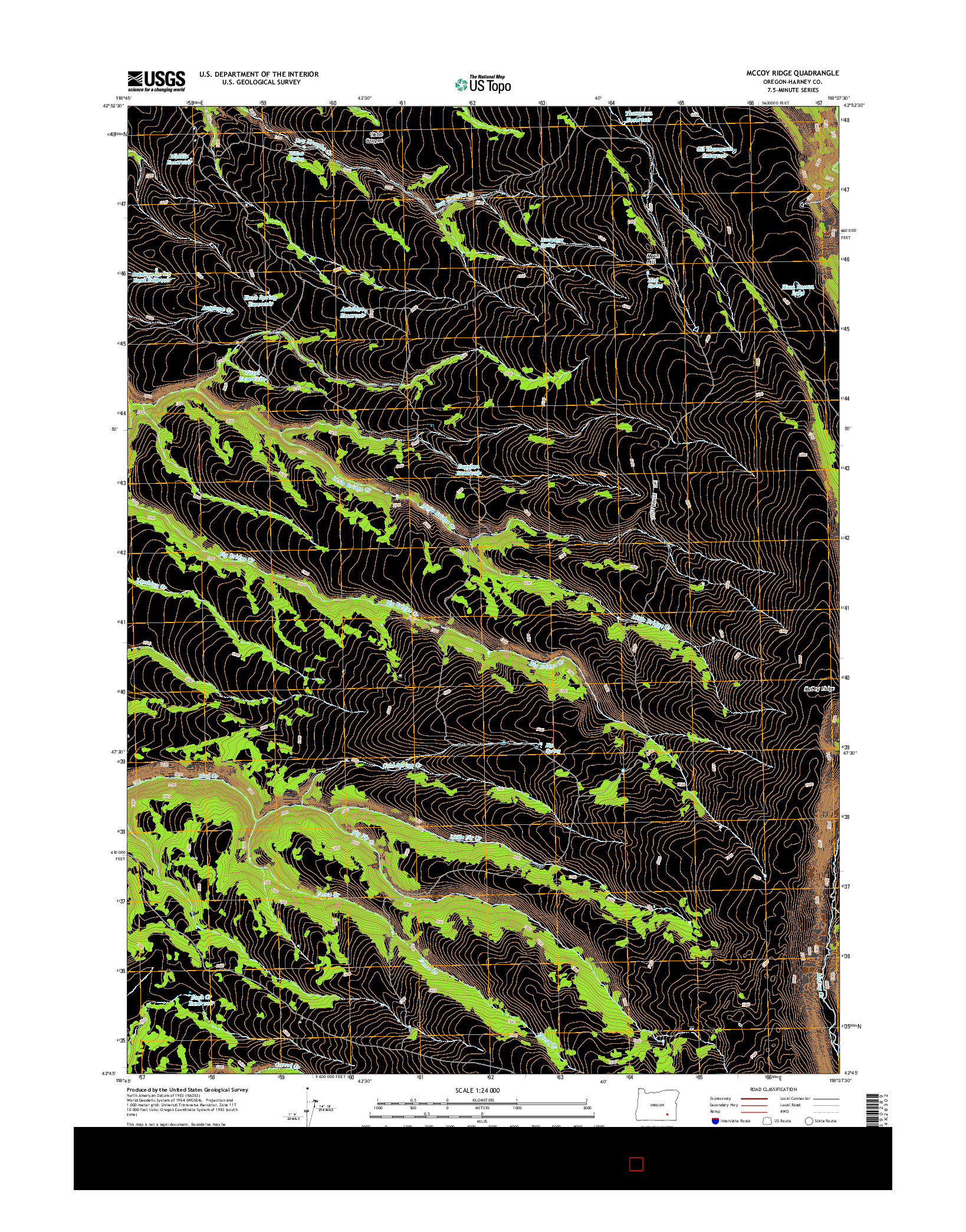 USGS US TOPO 7.5-MINUTE MAP FOR MCCOY RIDGE, OR 2014