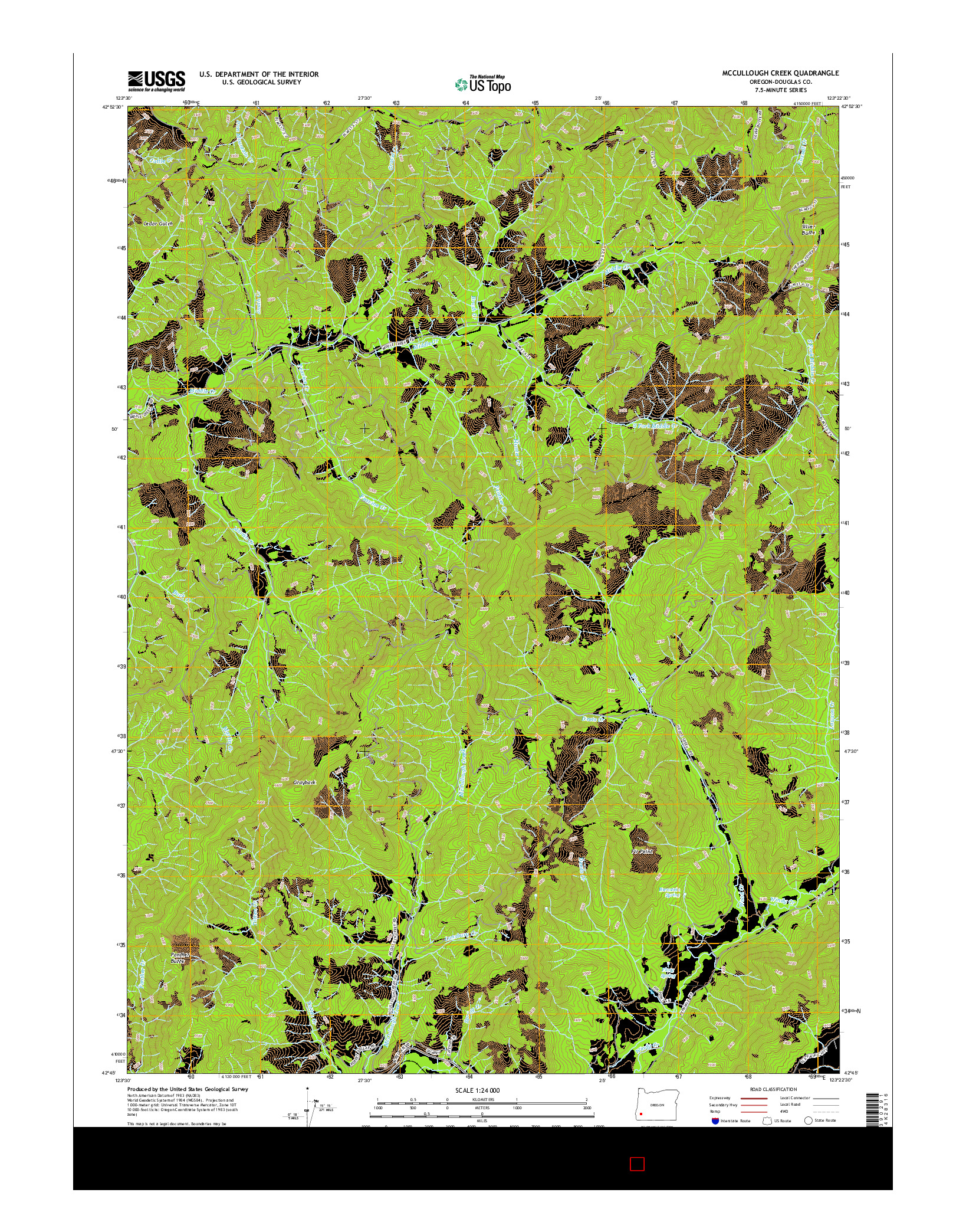 USGS US TOPO 7.5-MINUTE MAP FOR MCCULLOUGH CREEK, OR 2014