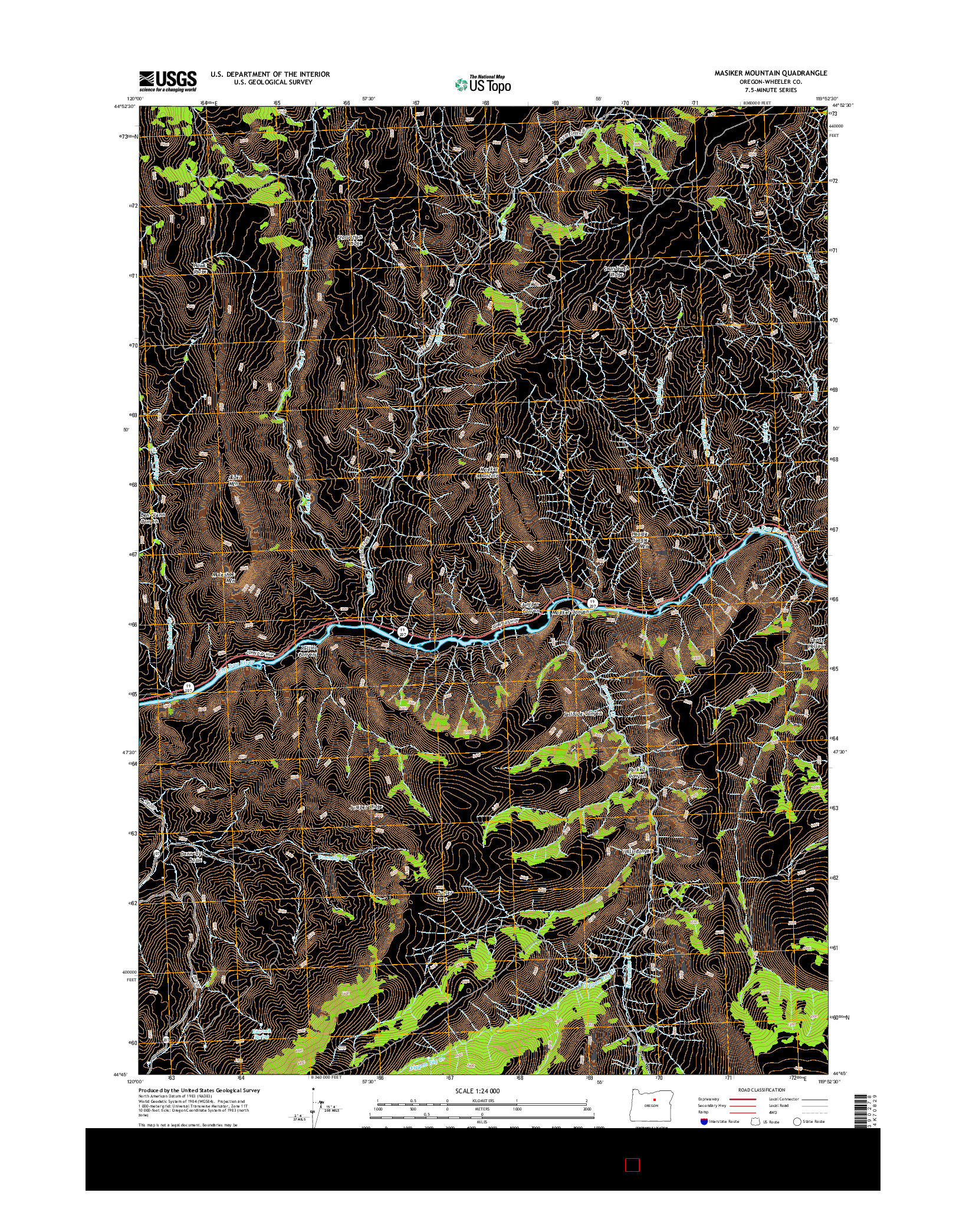 USGS US TOPO 7.5-MINUTE MAP FOR MASIKER MOUNTAIN, OR 2014