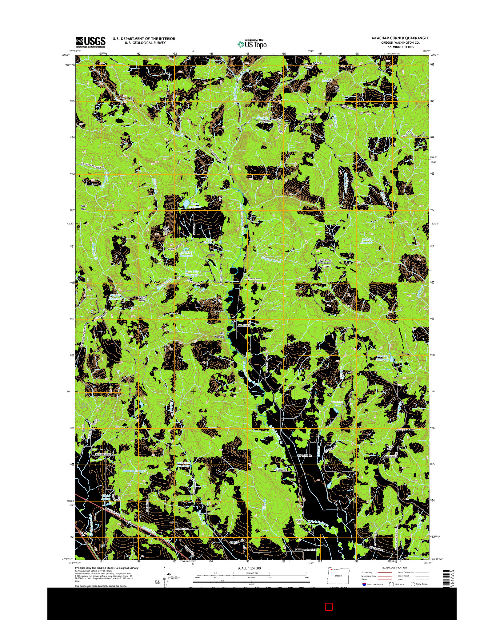 USGS US TOPO 7.5-MINUTE MAP FOR MEACHAM CORNER, OR 2014