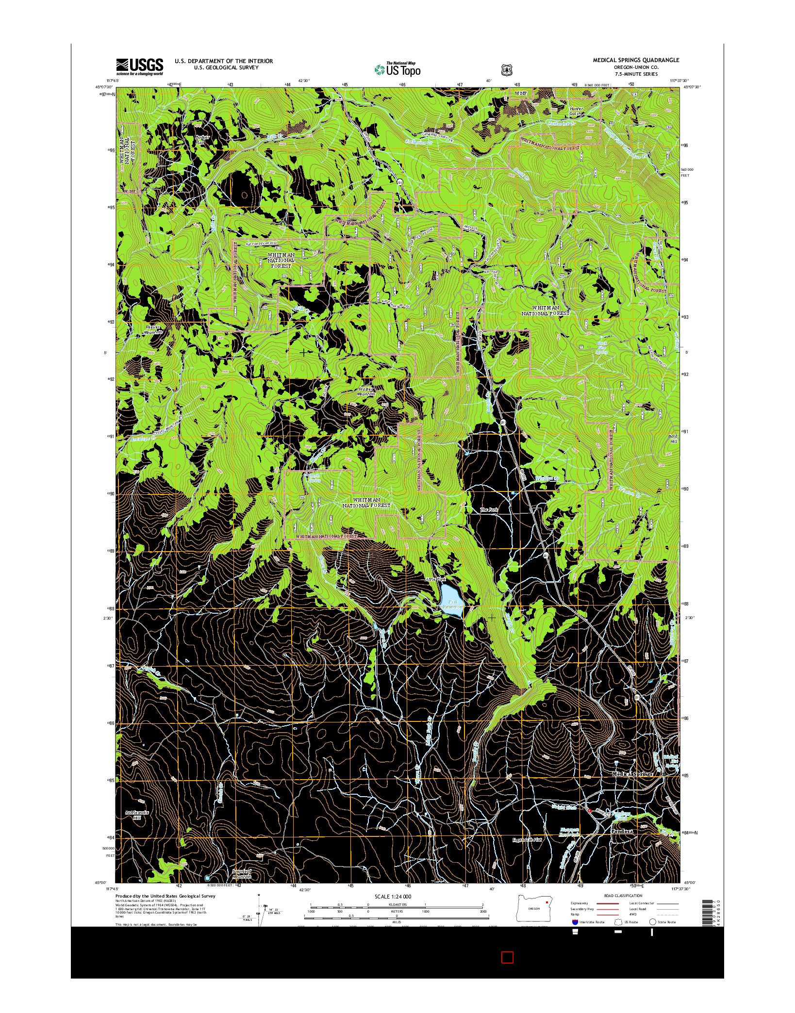 USGS US TOPO 7.5-MINUTE MAP FOR MEDICAL SPRINGS, OR 2014