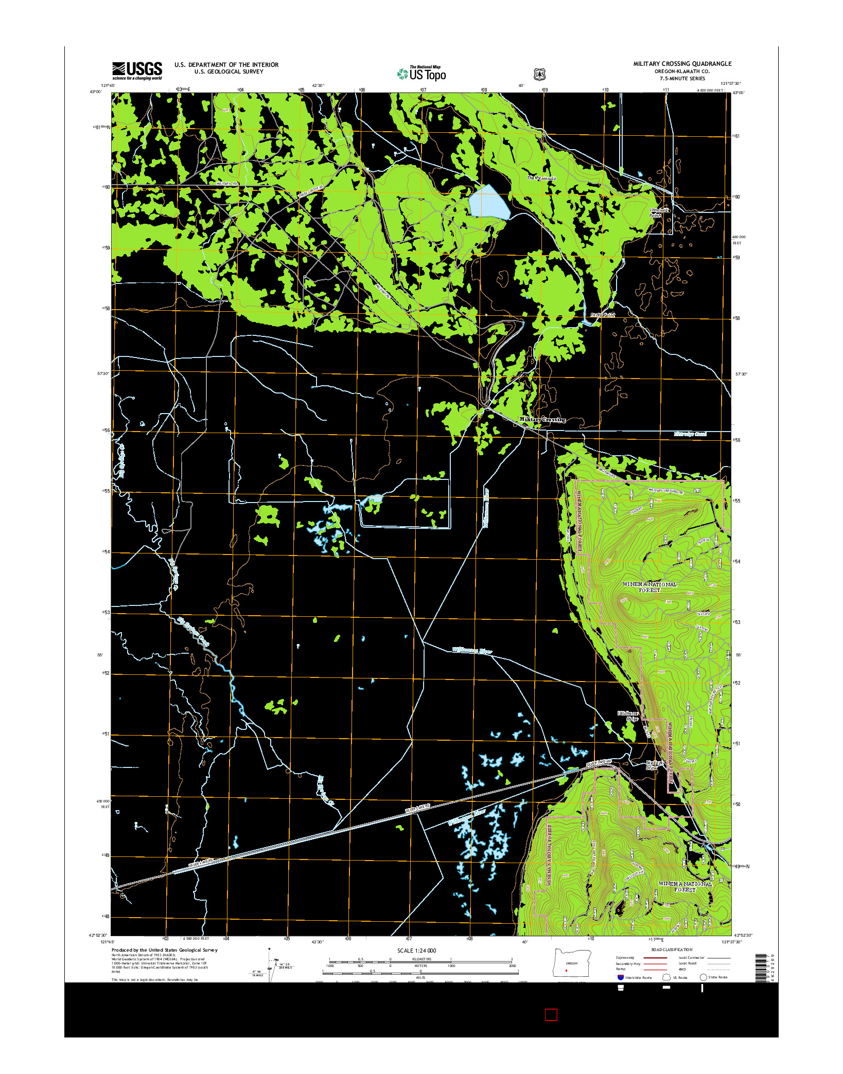 USGS US TOPO 7.5-MINUTE MAP FOR MILITARY CROSSING, OR 2014