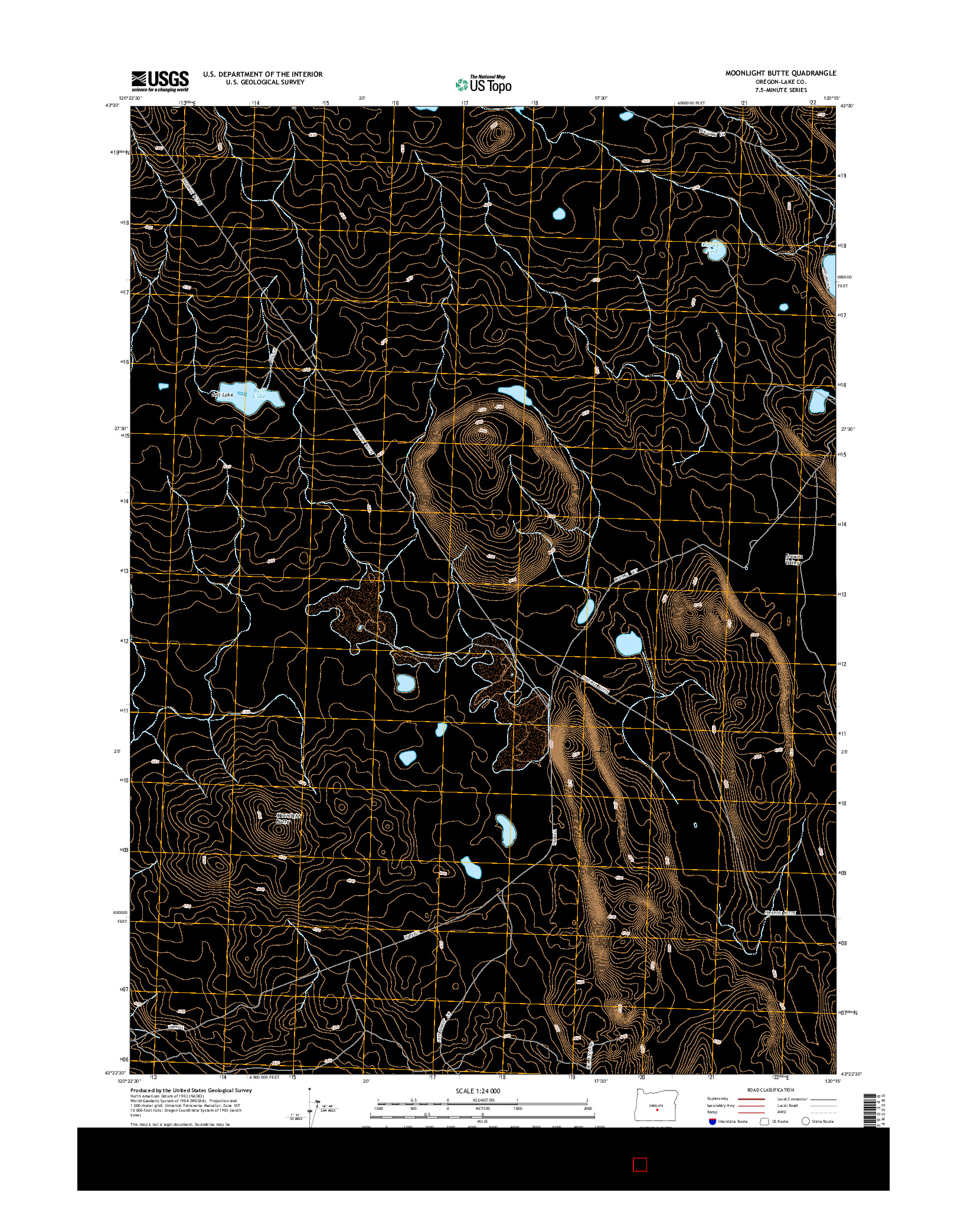 USGS US TOPO 7.5-MINUTE MAP FOR MOONLIGHT BUTTE, OR 2014