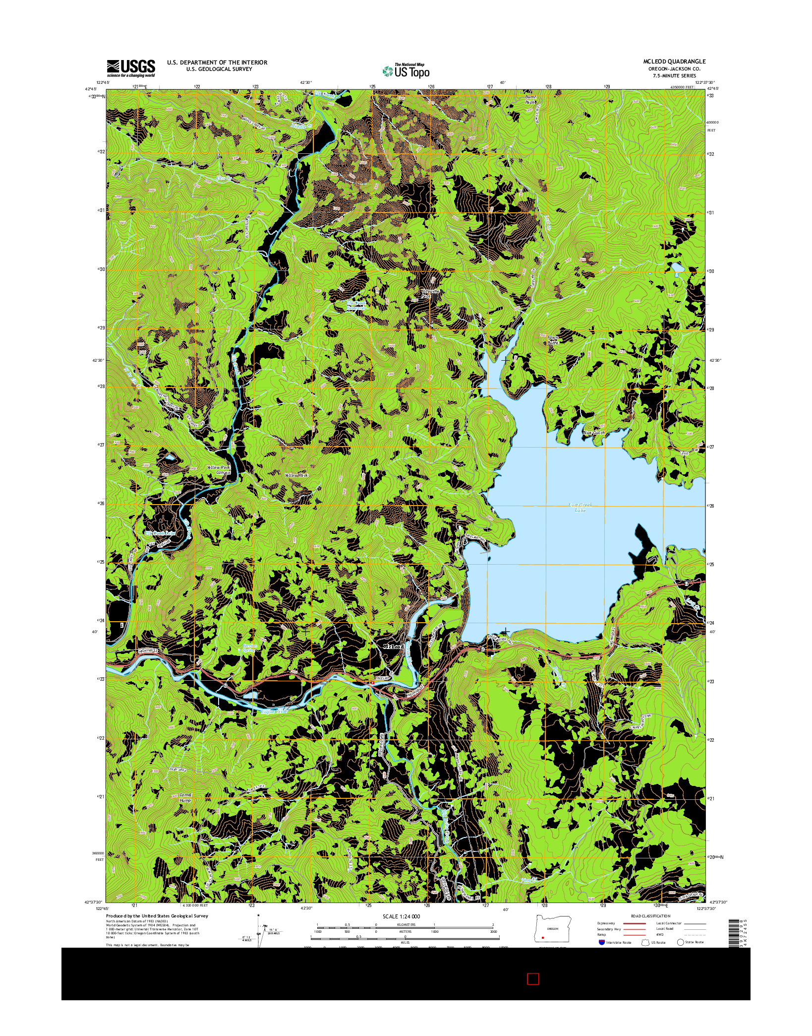 USGS US TOPO 7.5-MINUTE MAP FOR MCLEOD, OR 2014