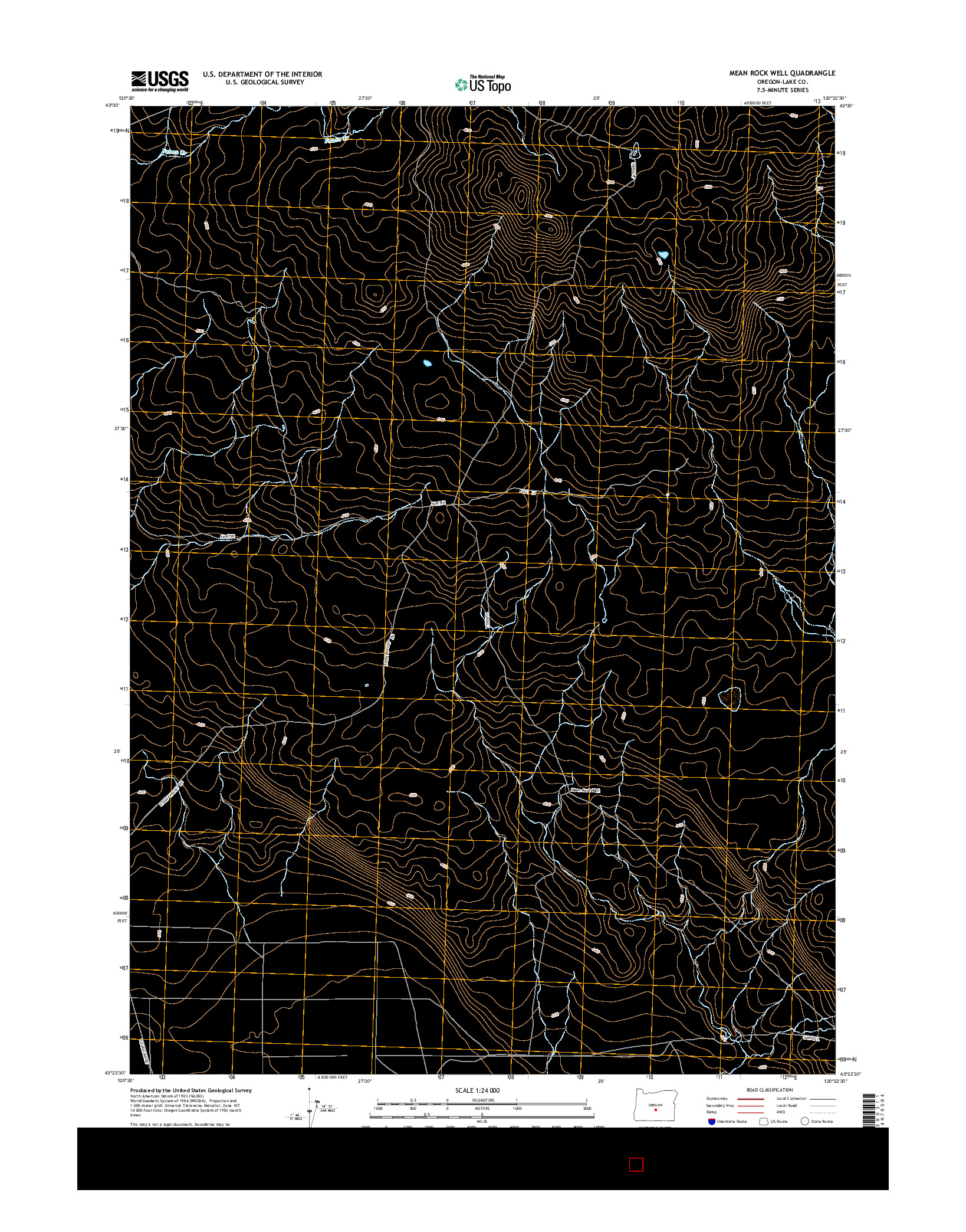 USGS US TOPO 7.5-MINUTE MAP FOR MEAN ROCK WELL, OR 2014