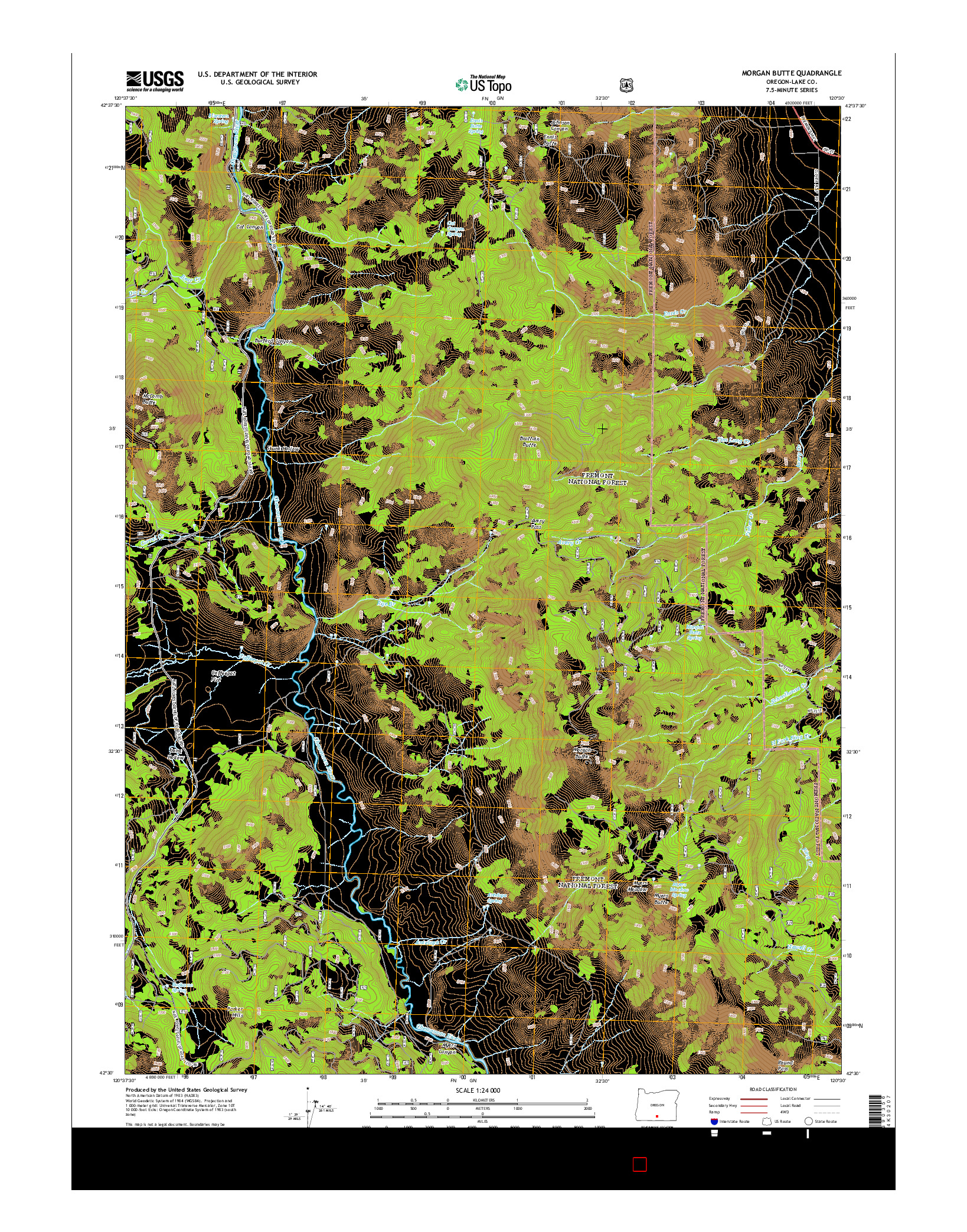 USGS US TOPO 7.5-MINUTE MAP FOR MORGAN BUTTE, OR 2014