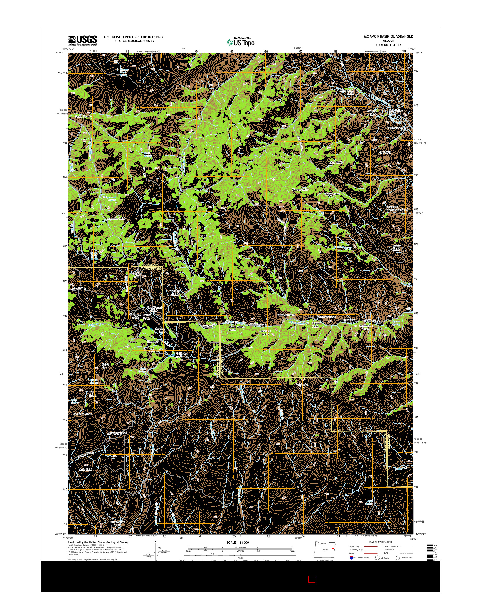 USGS US TOPO 7.5-MINUTE MAP FOR MORMON BASIN, OR 2014