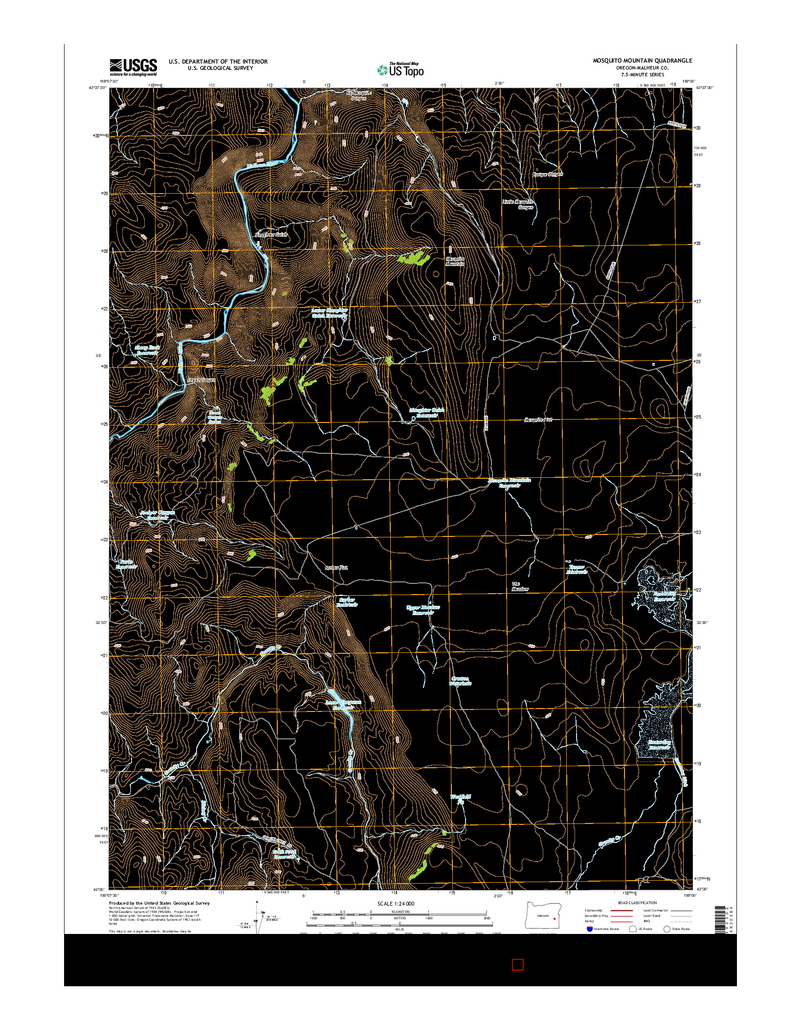 USGS US TOPO 7.5-MINUTE MAP FOR MOSQUITO MOUNTAIN, OR 2014