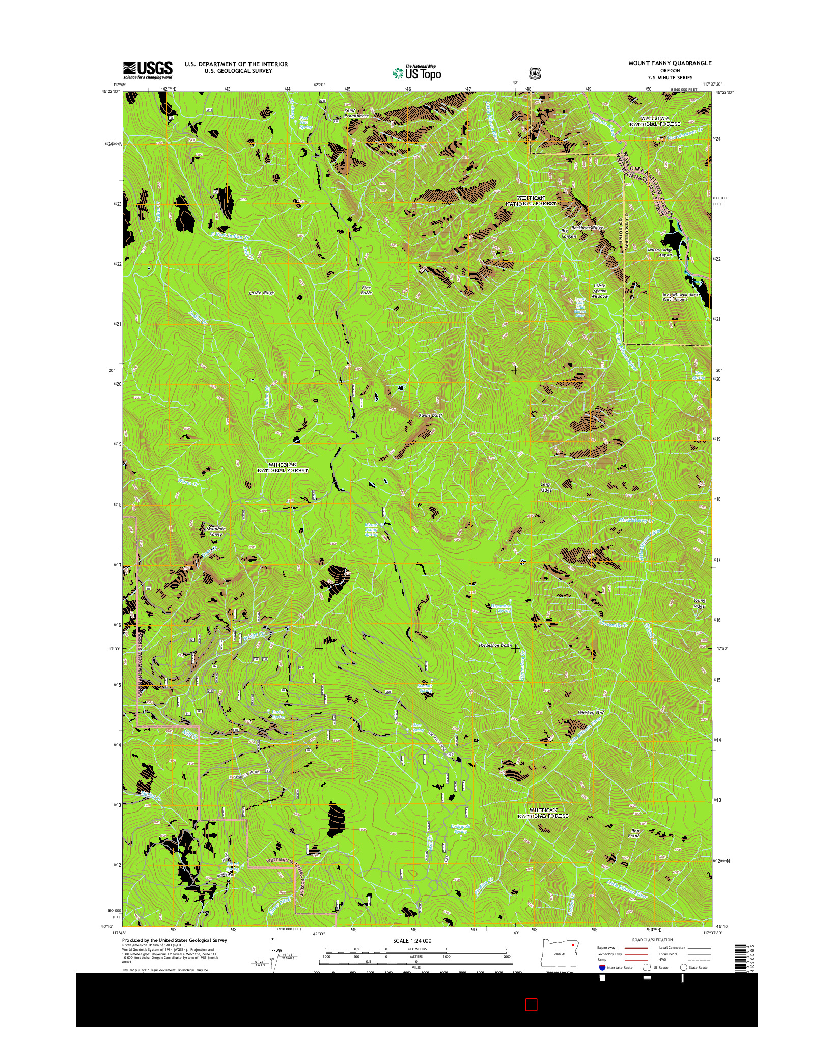 USGS US TOPO 7.5-MINUTE MAP FOR MOUNT FANNY, OR 2014