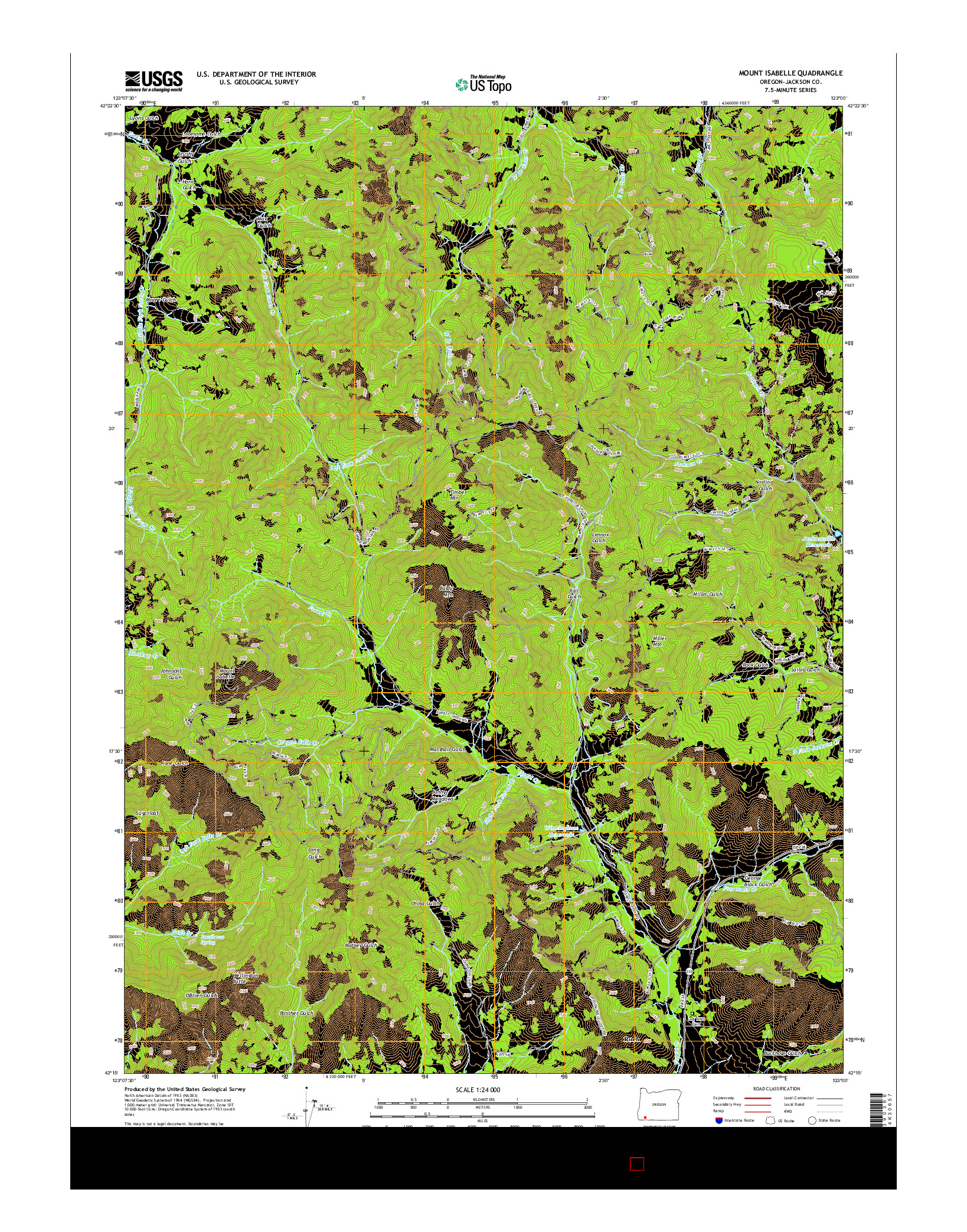 USGS US TOPO 7.5-MINUTE MAP FOR MOUNT ISABELLE, OR 2014