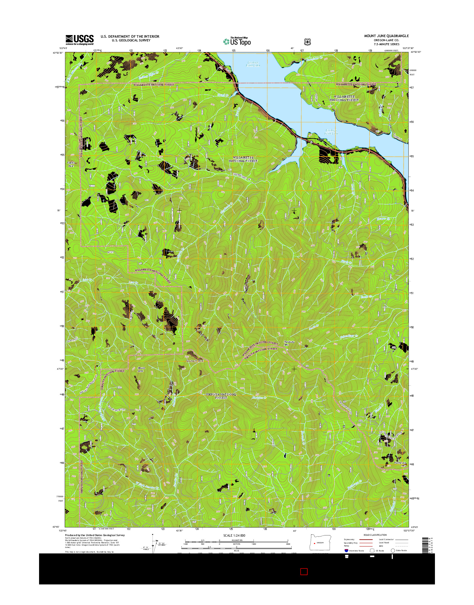 USGS US TOPO 7.5-MINUTE MAP FOR MOUNT JUNE, OR 2014