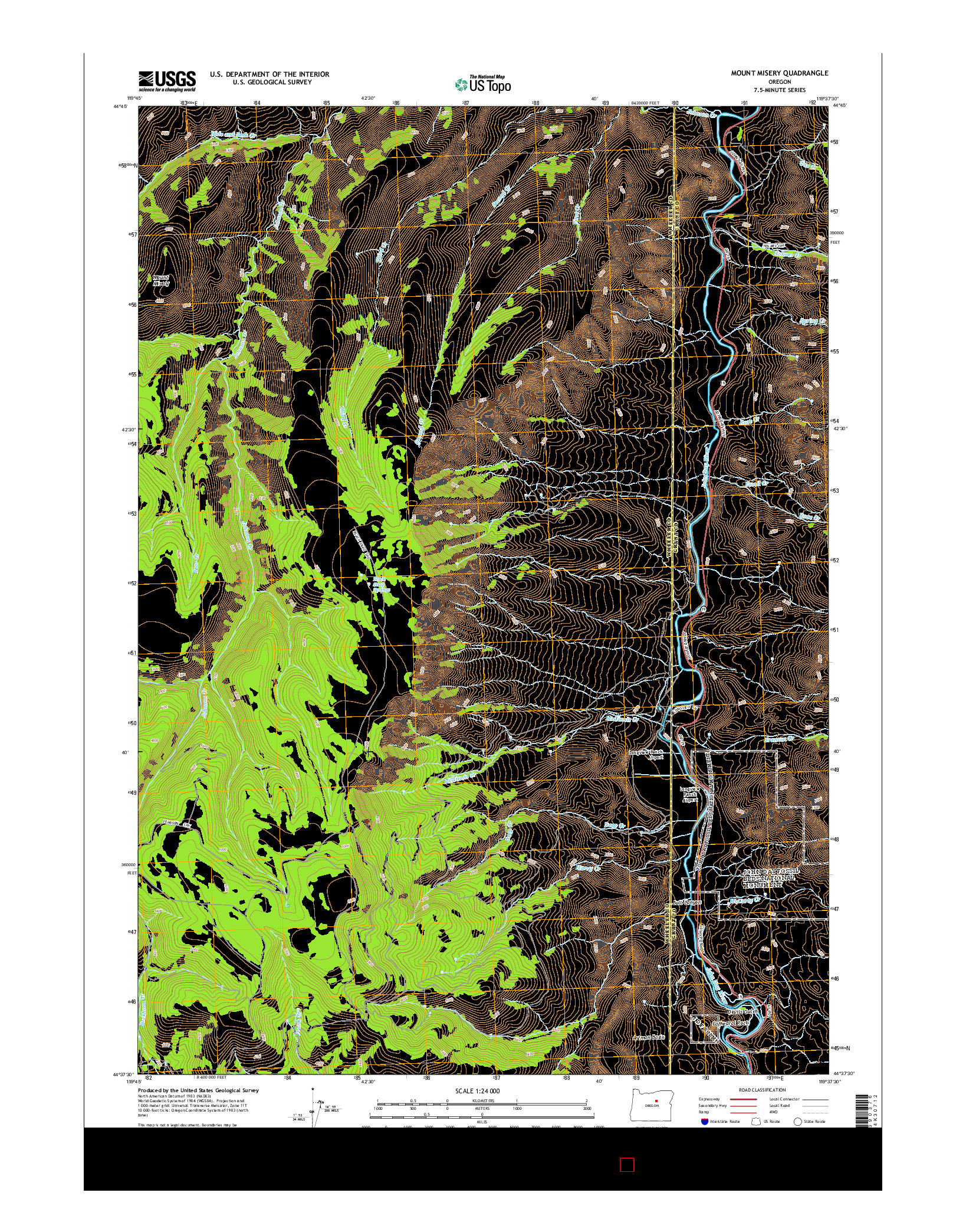 USGS US TOPO 7.5-MINUTE MAP FOR MOUNT MISERY, OR 2014