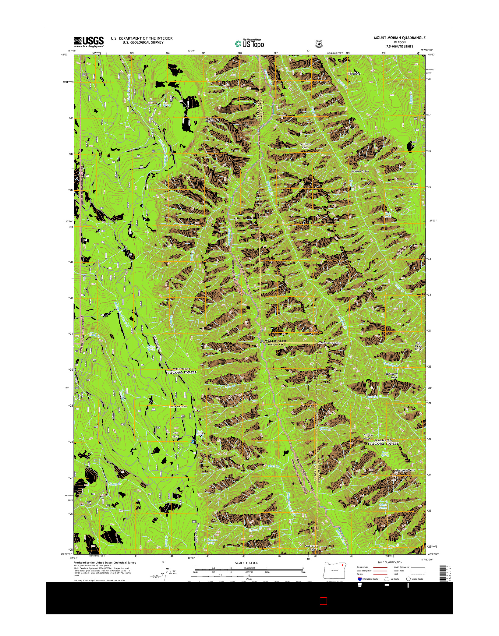 USGS US TOPO 7.5-MINUTE MAP FOR MOUNT MORIAH, OR 2014