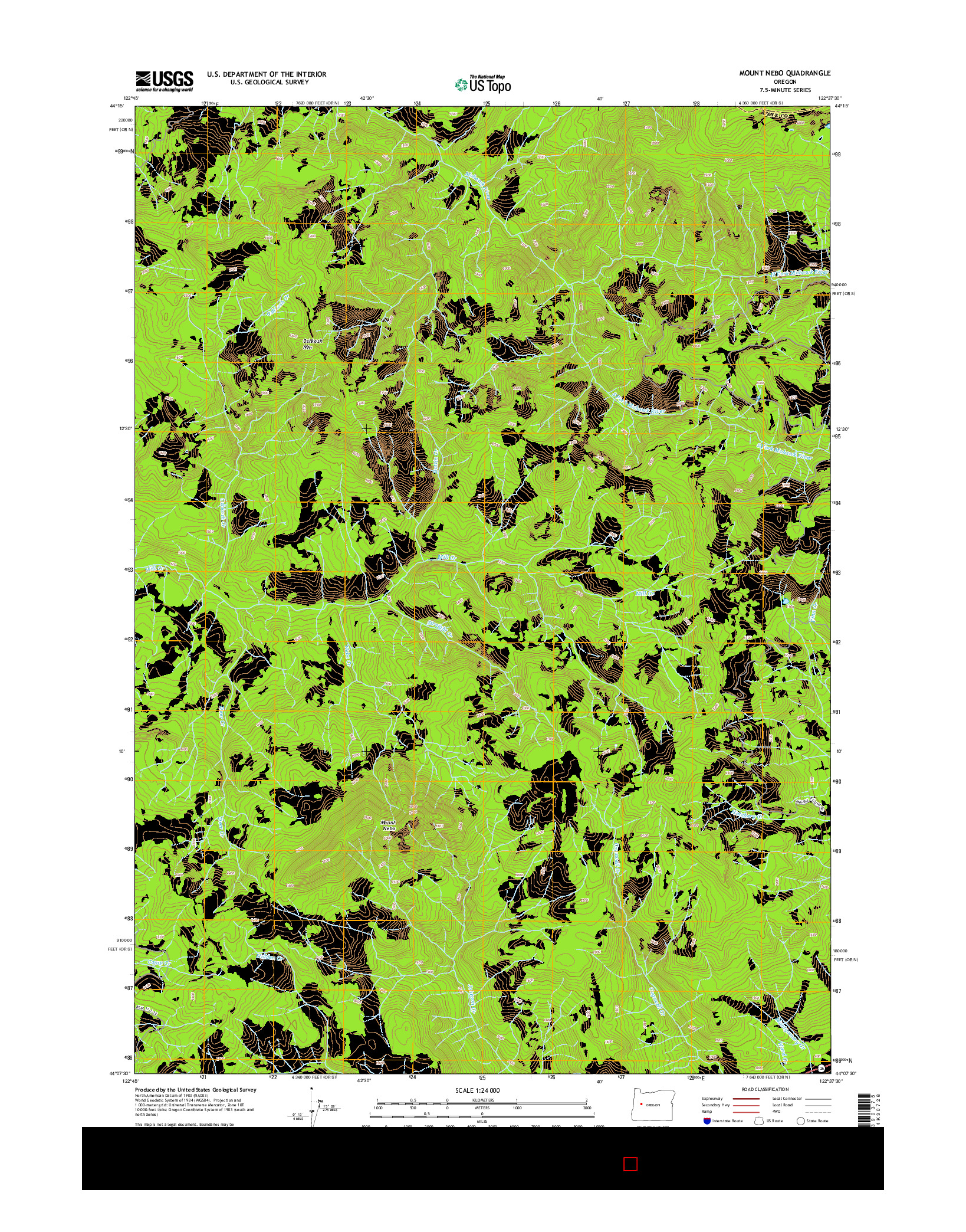 USGS US TOPO 7.5-MINUTE MAP FOR MOUNT NEBO, OR 2014