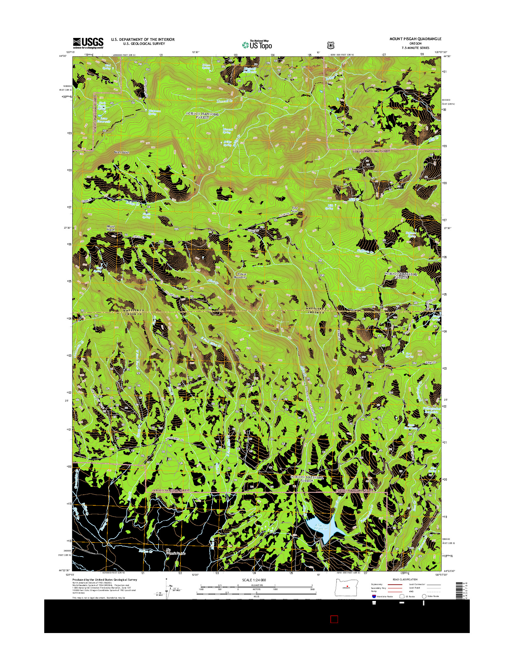 USGS US TOPO 7.5-MINUTE MAP FOR MOUNT PISGAH, OR 2014