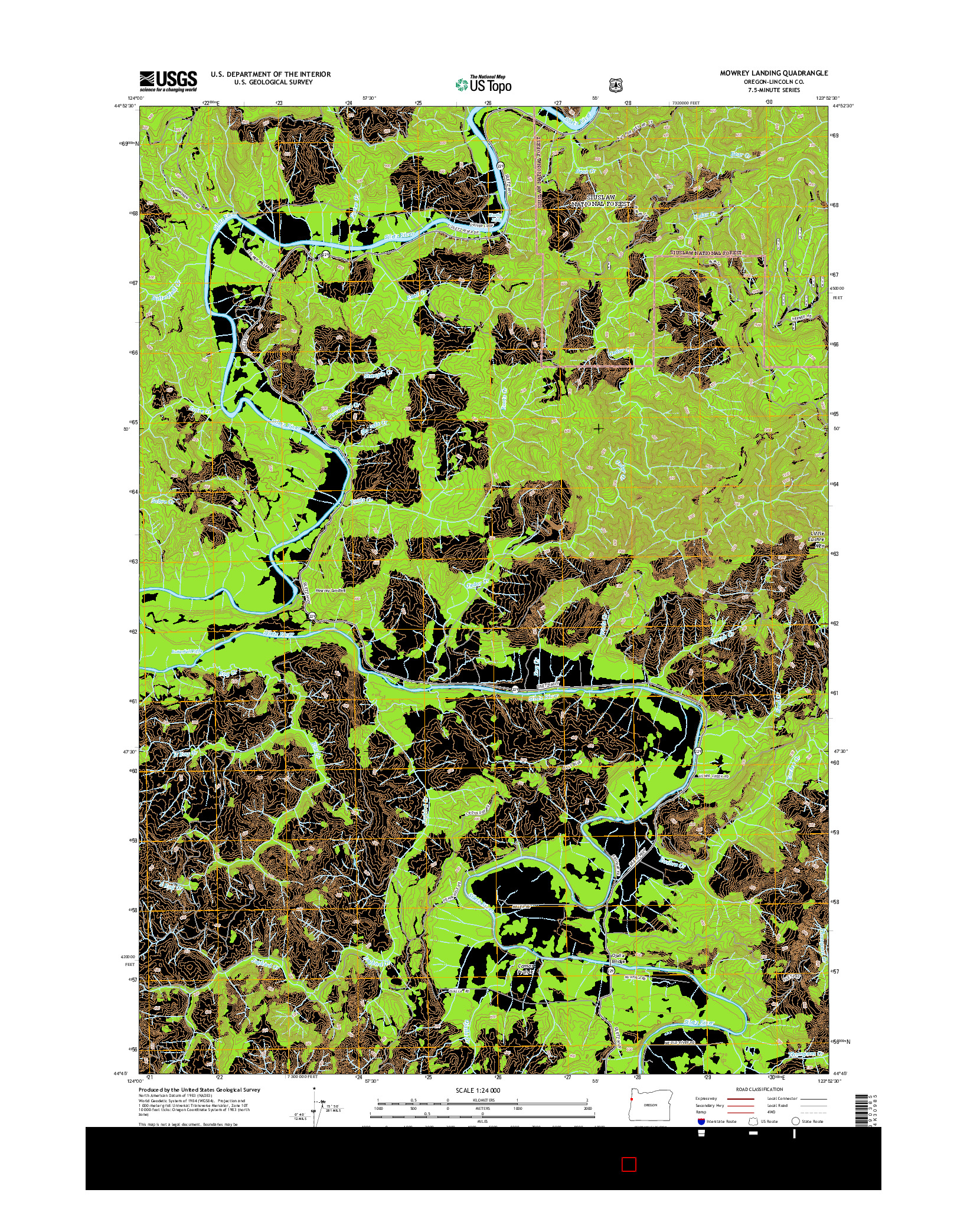 USGS US TOPO 7.5-MINUTE MAP FOR MOWREY LANDING, OR 2014