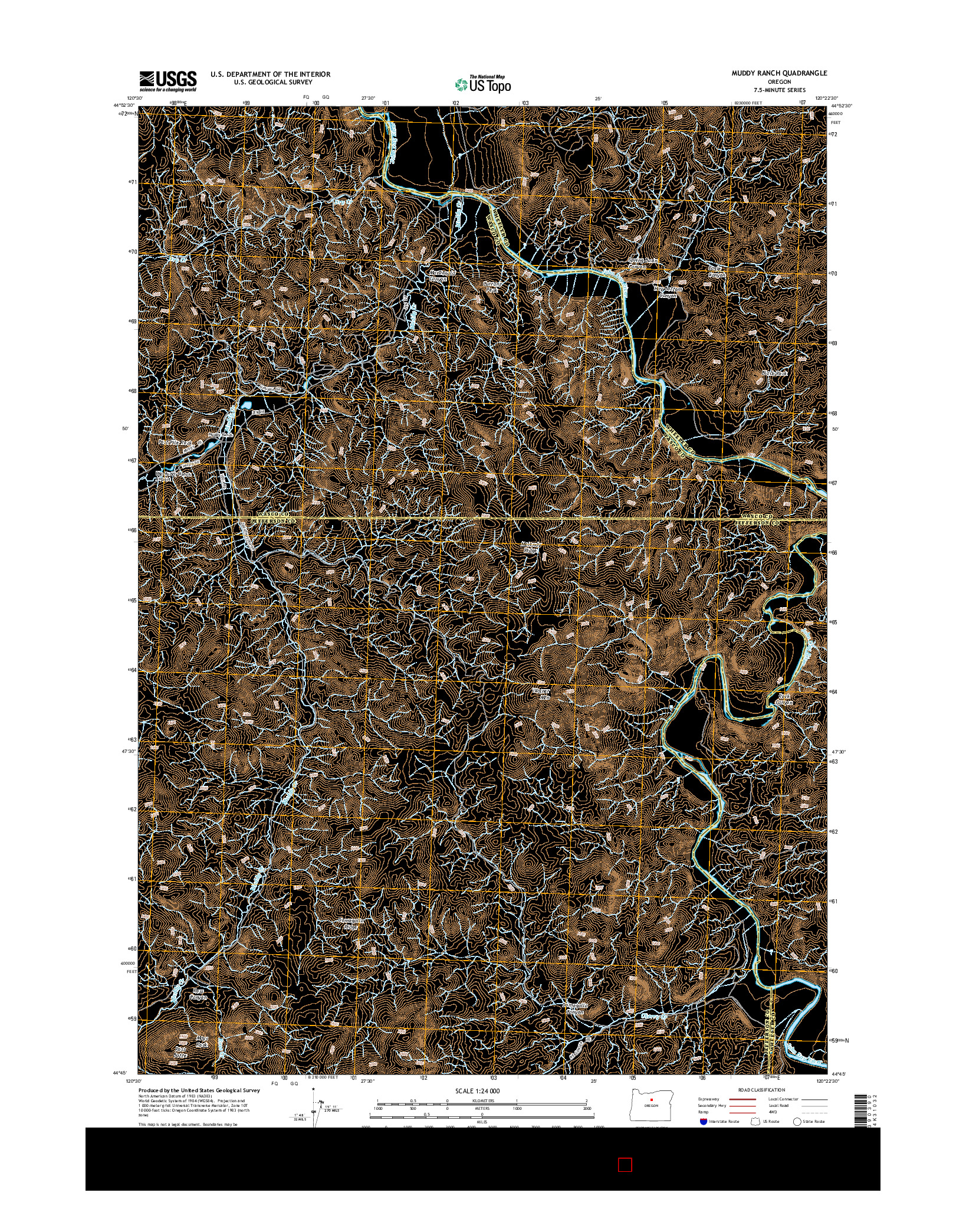 USGS US TOPO 7.5-MINUTE MAP FOR MUDDY RANCH, OR 2014