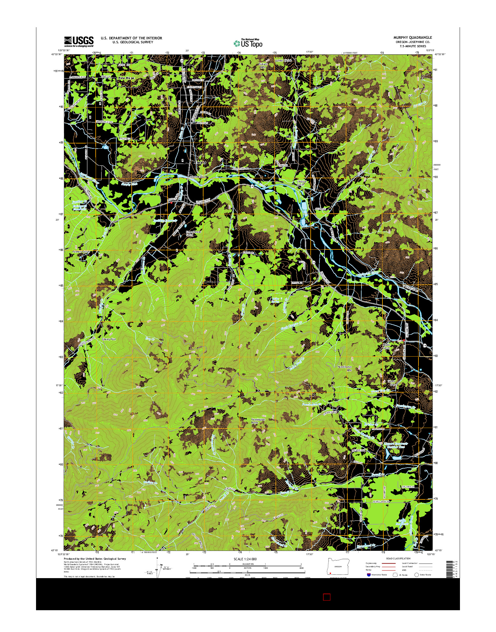 USGS US TOPO 7.5-MINUTE MAP FOR MURPHY, OR 2014